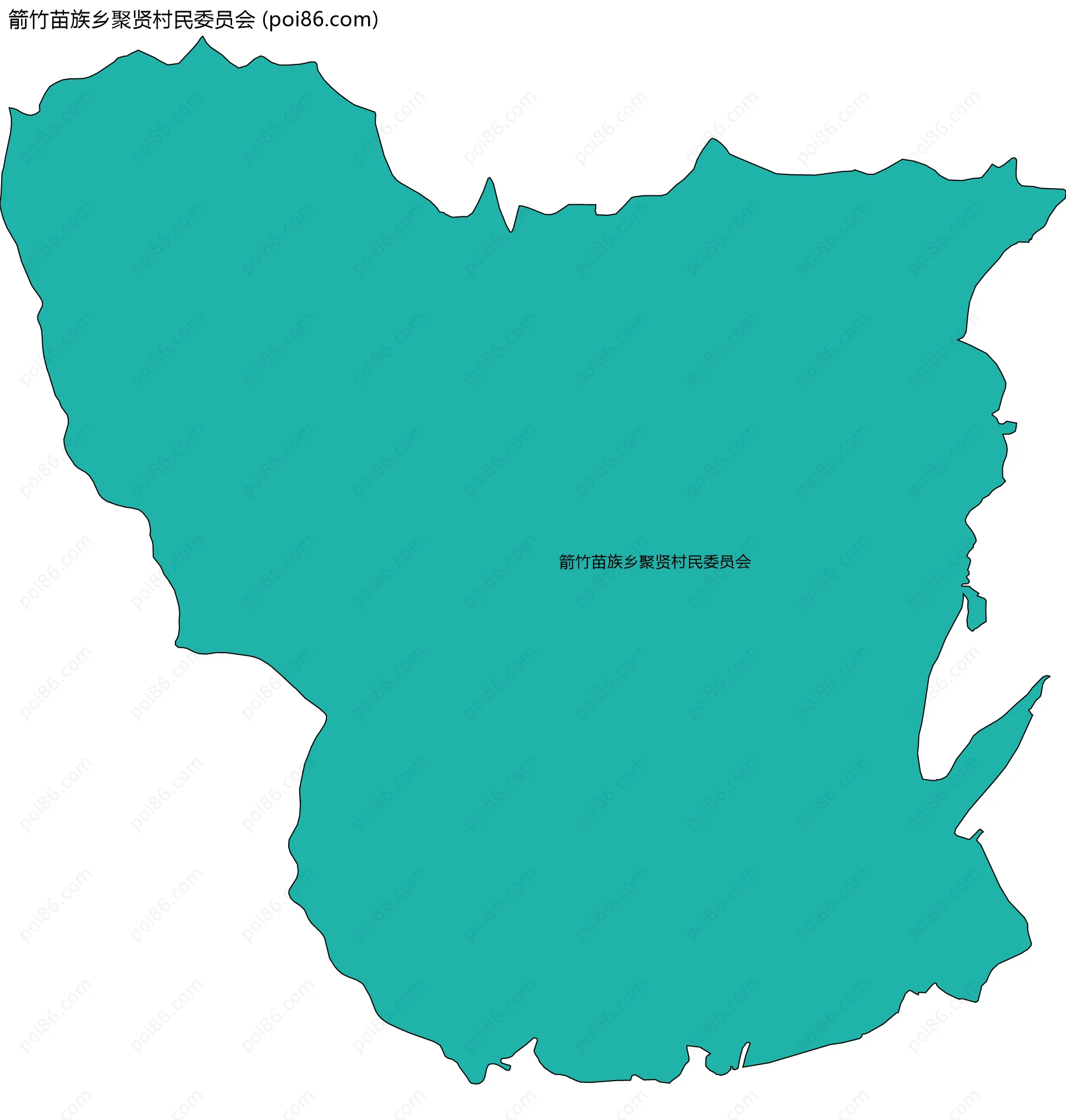 箭竹苗族乡聚贤村民委员会边界地图