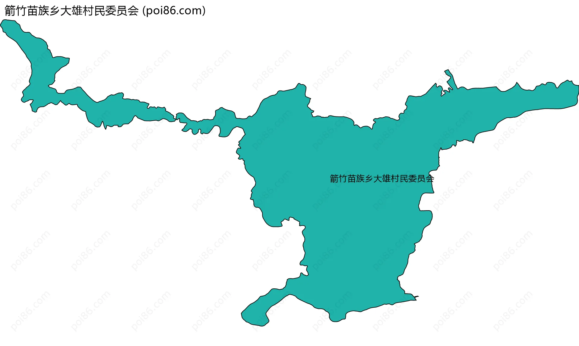 箭竹苗族乡大雄村民委员会边界地图