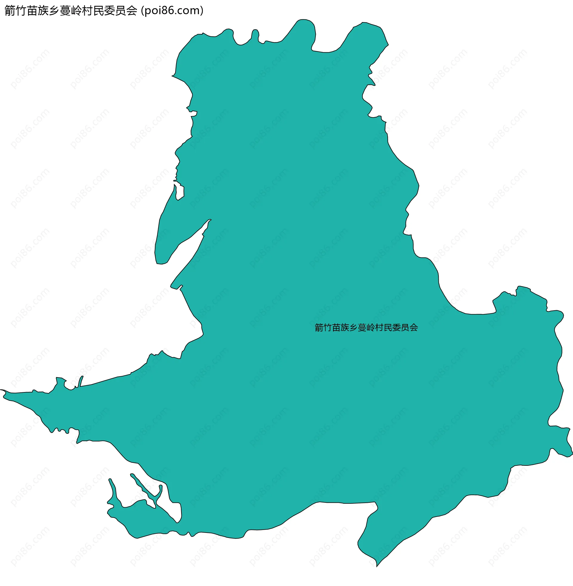 箭竹苗族乡蔓岭村民委员会边界地图