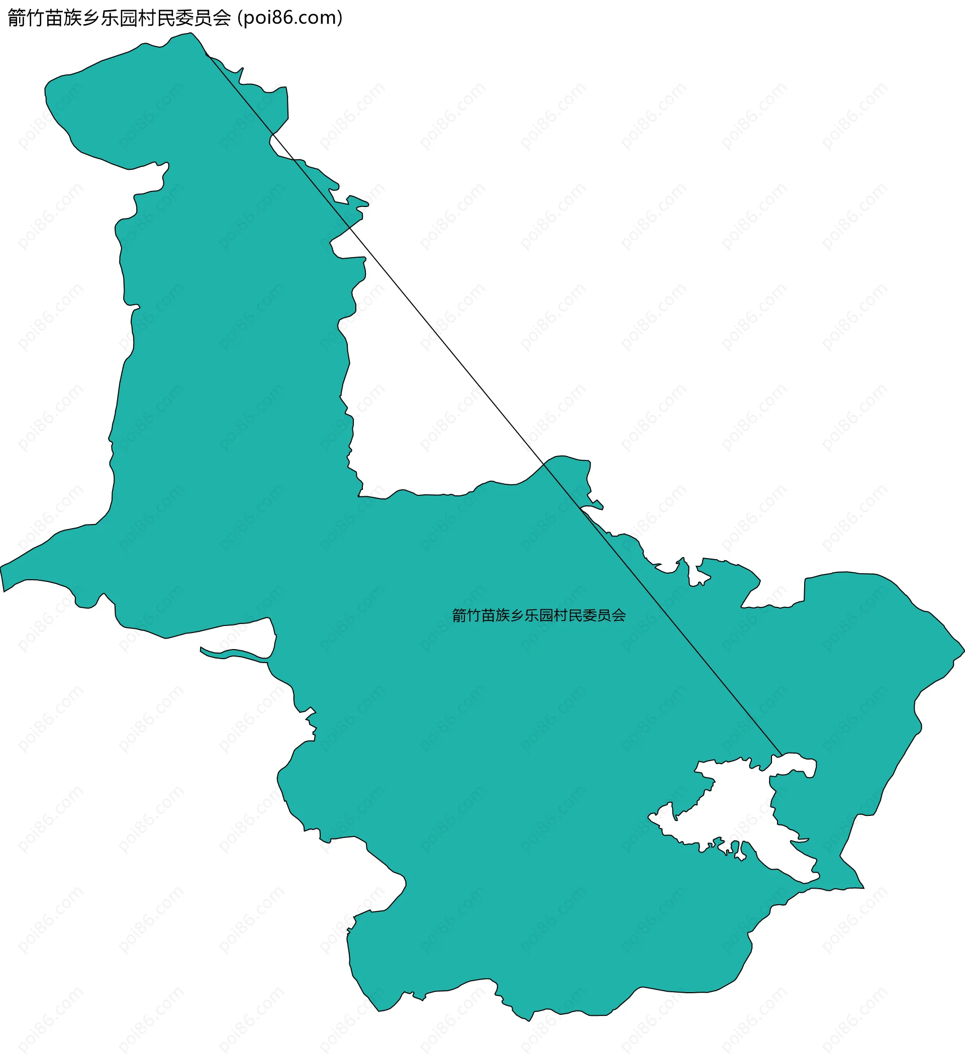 箭竹苗族乡乐园村民委员会边界地图