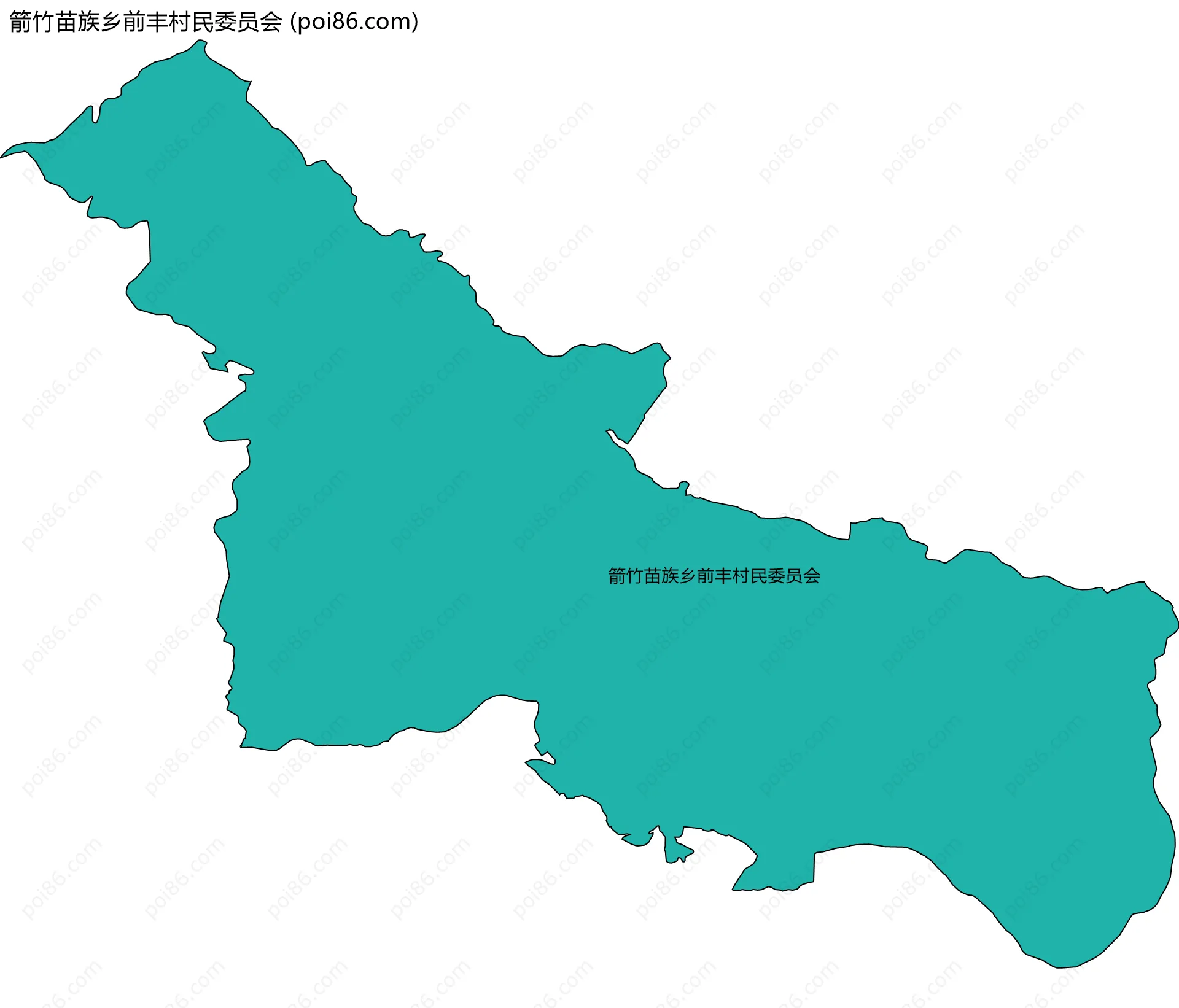 箭竹苗族乡前丰村民委员会边界地图