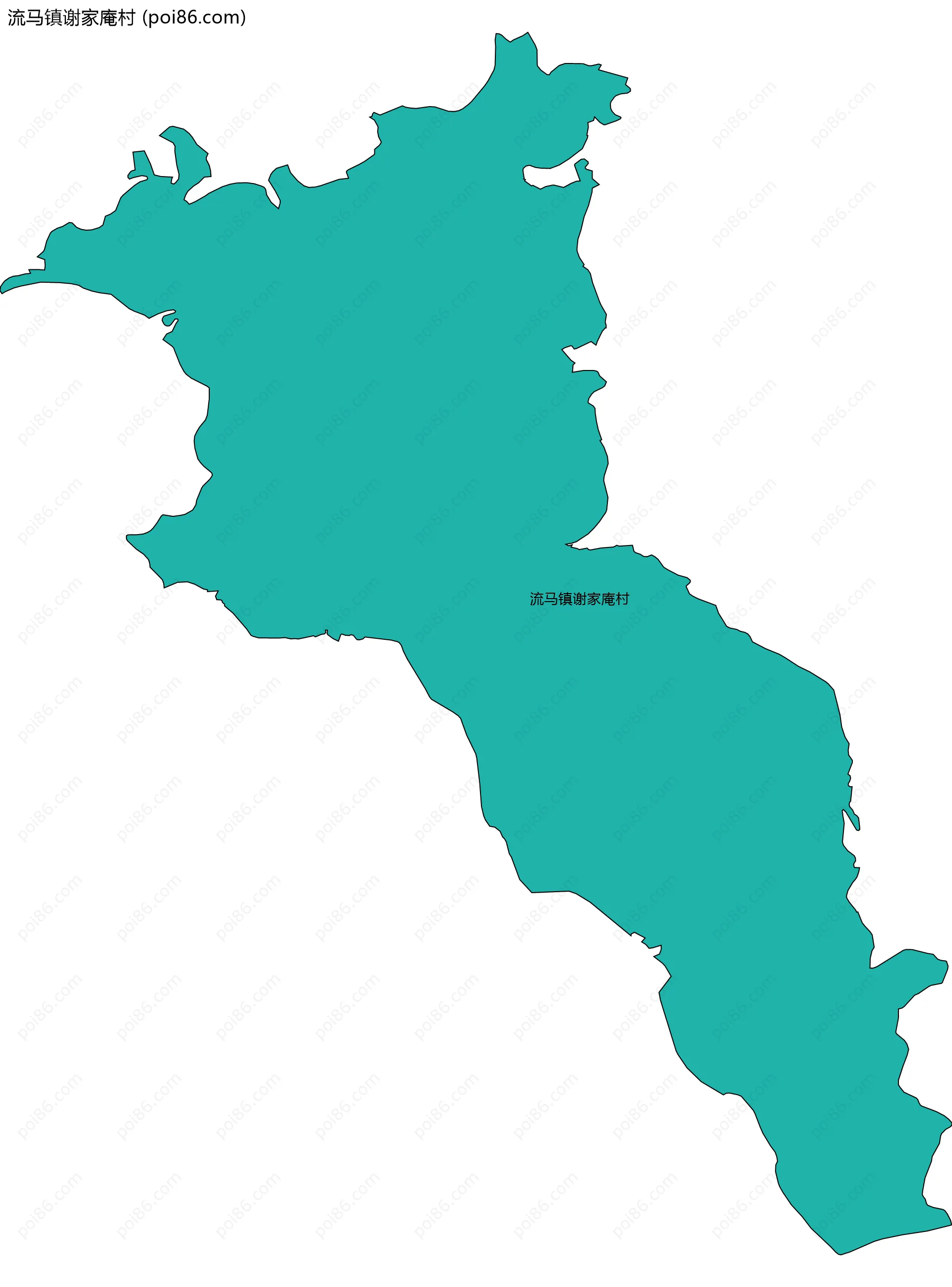 流马镇谢家庵村边界地图