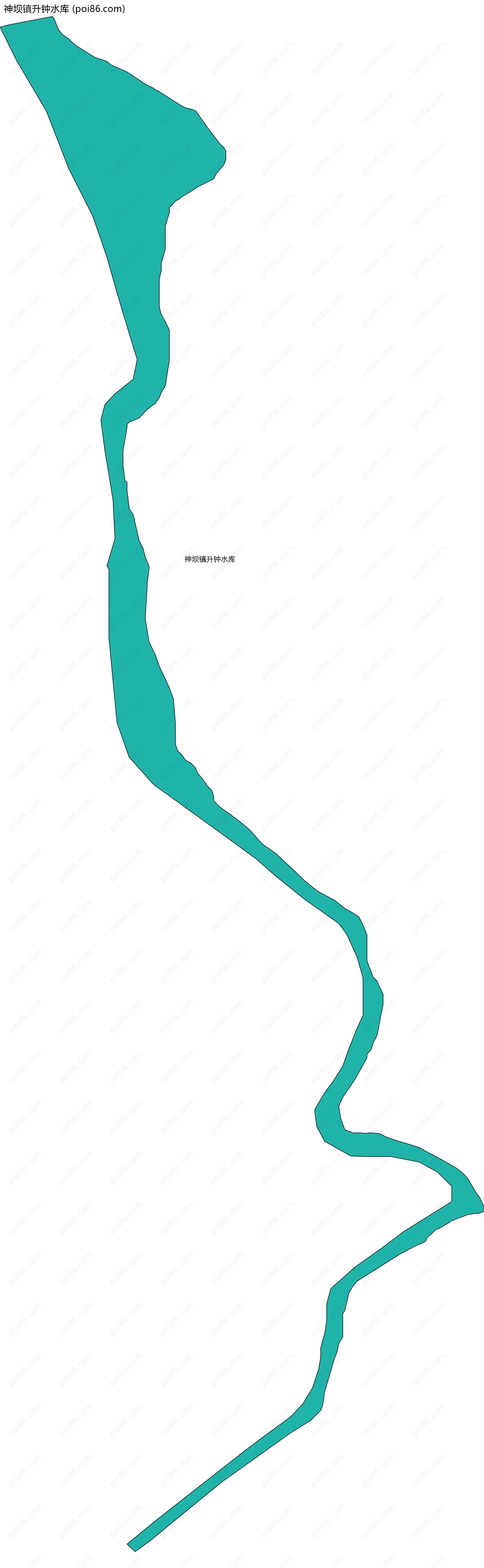 神坝镇升钟水库边界地图