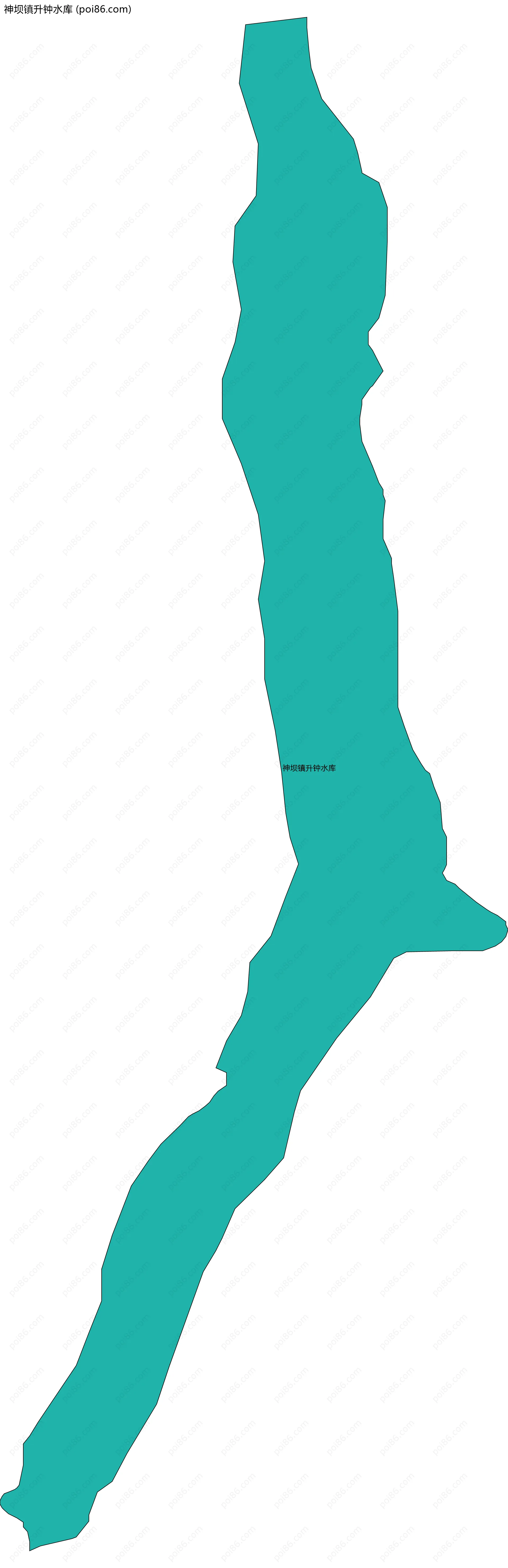 神坝镇升钟水库边界地图