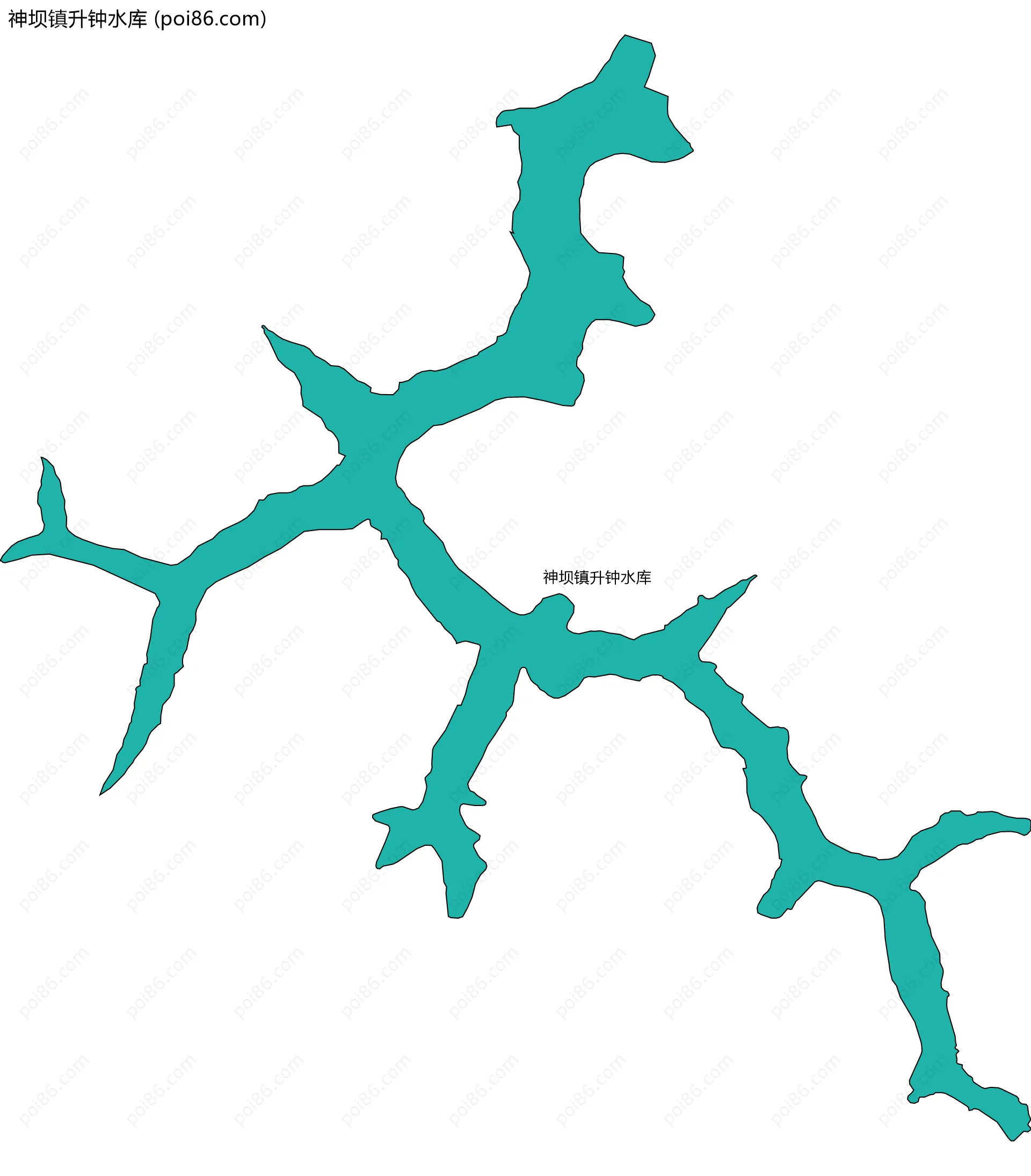 神坝镇升钟水库边界地图