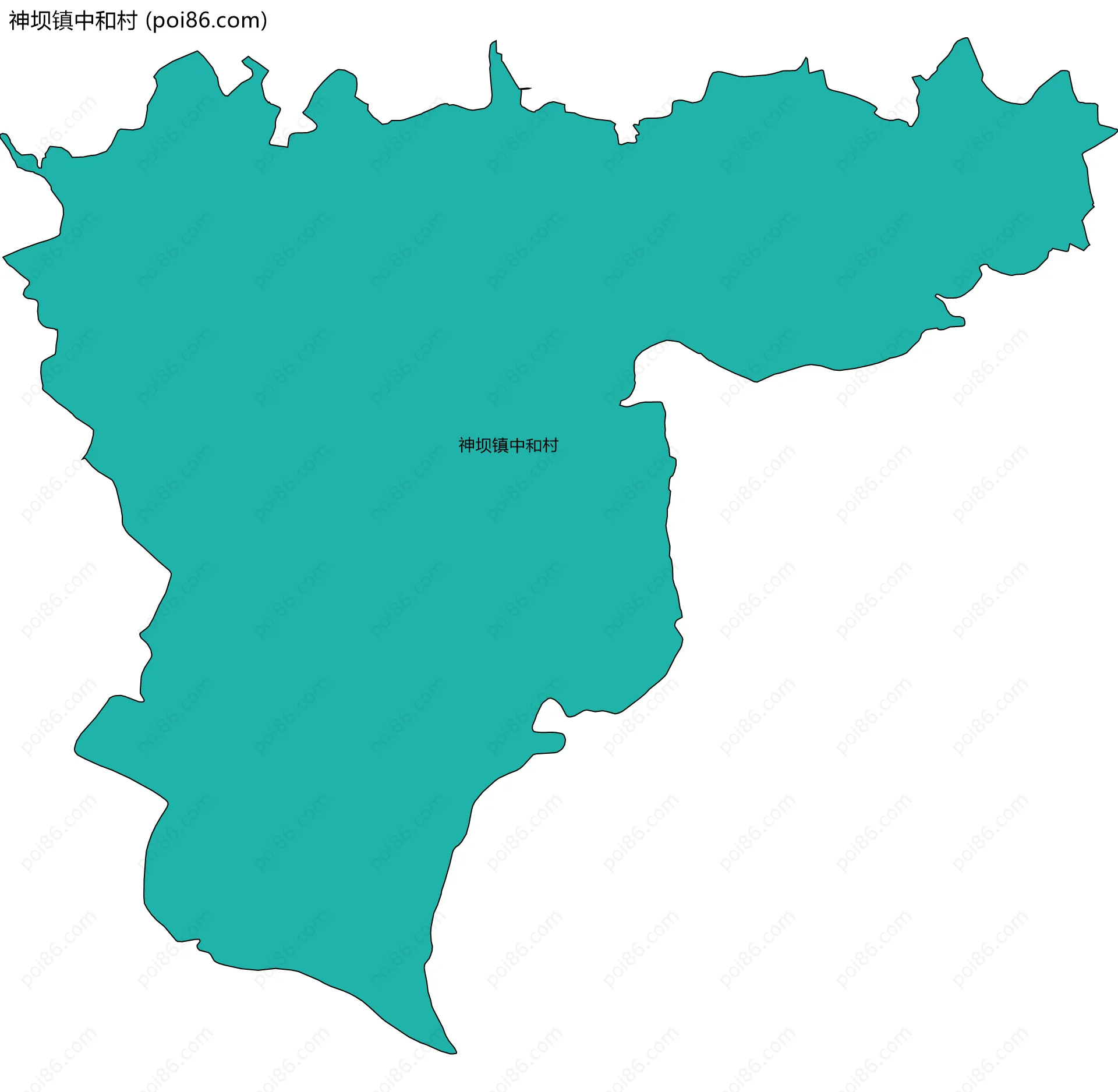 神坝镇中和村边界地图