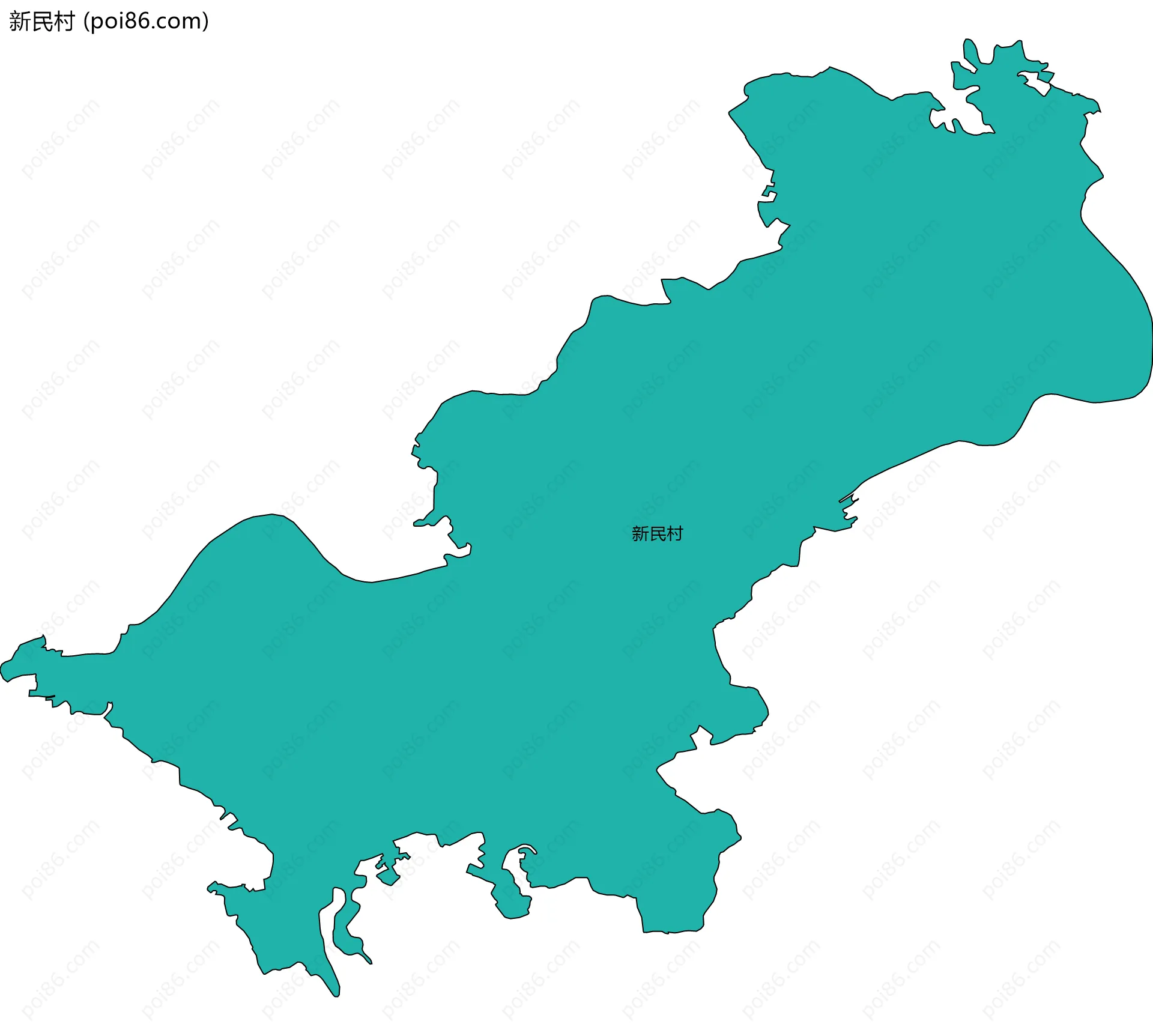 新民村边界地图