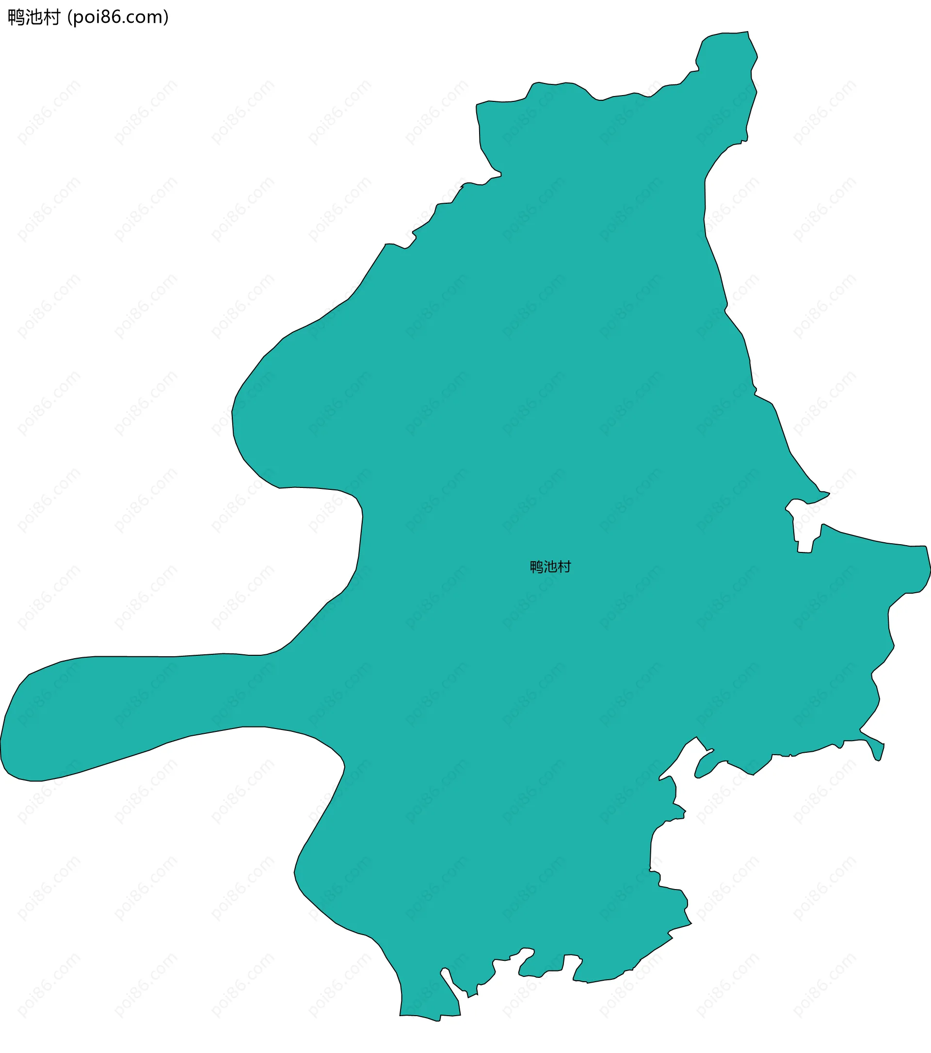 鸭池村边界地图