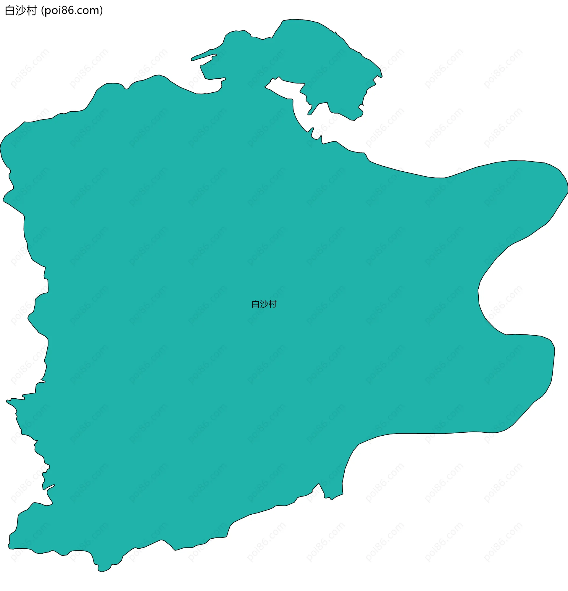 白沙村边界地图