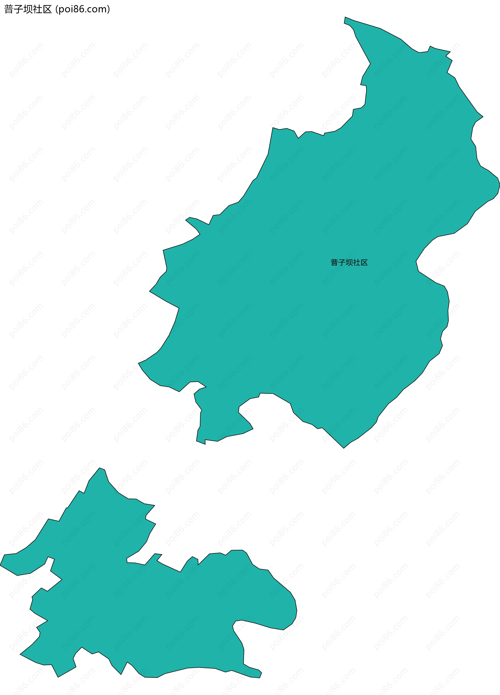 普子坝社区边界地图