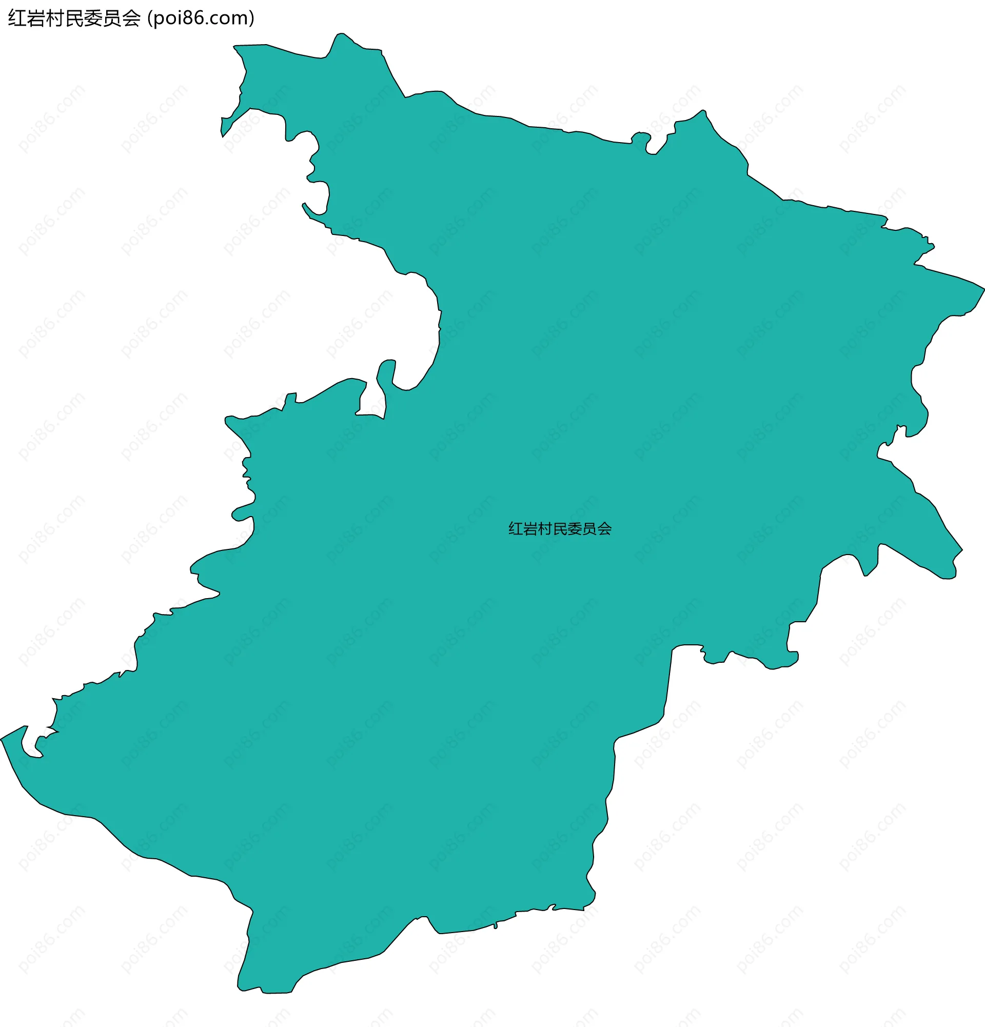红岩村民委员会边界地图
