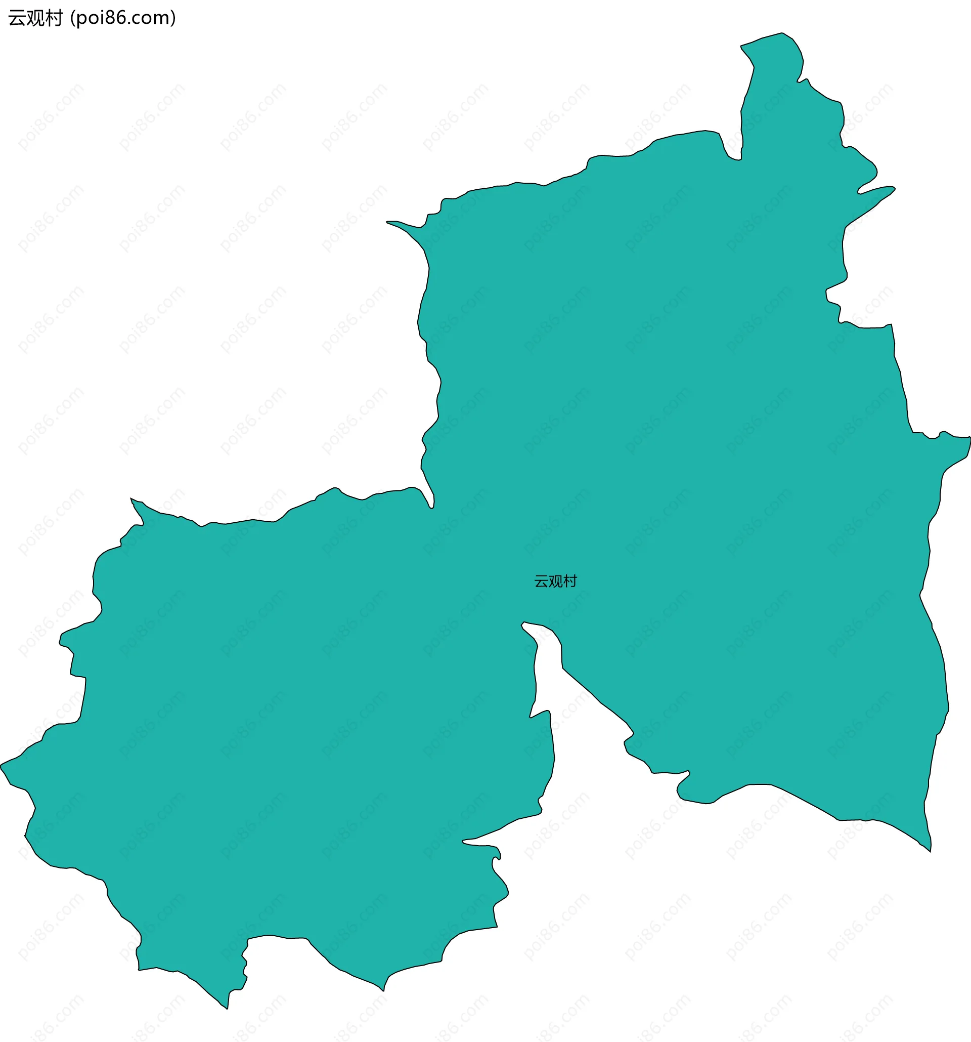 云观村边界地图