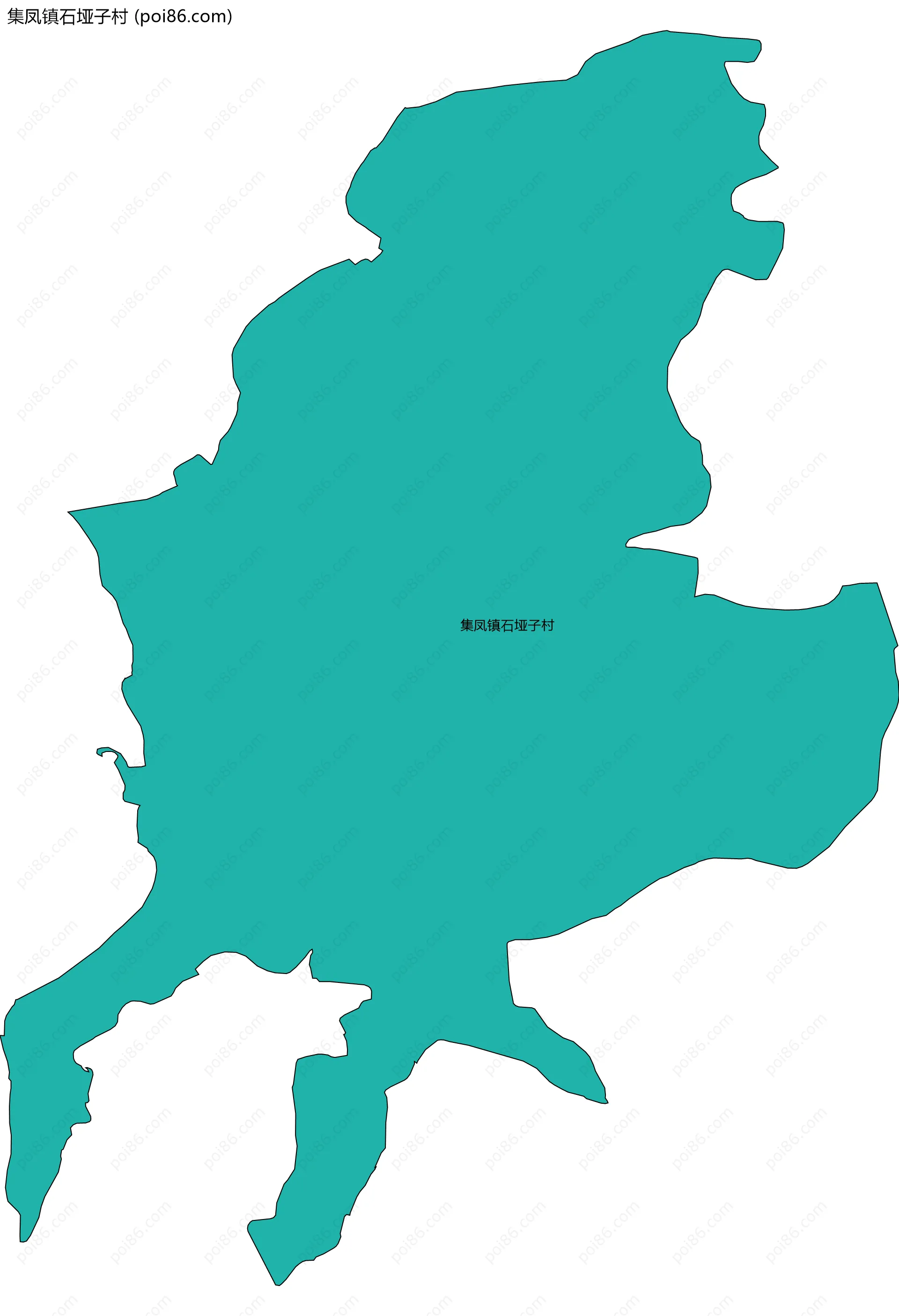 集凤镇石垭子村边界地图