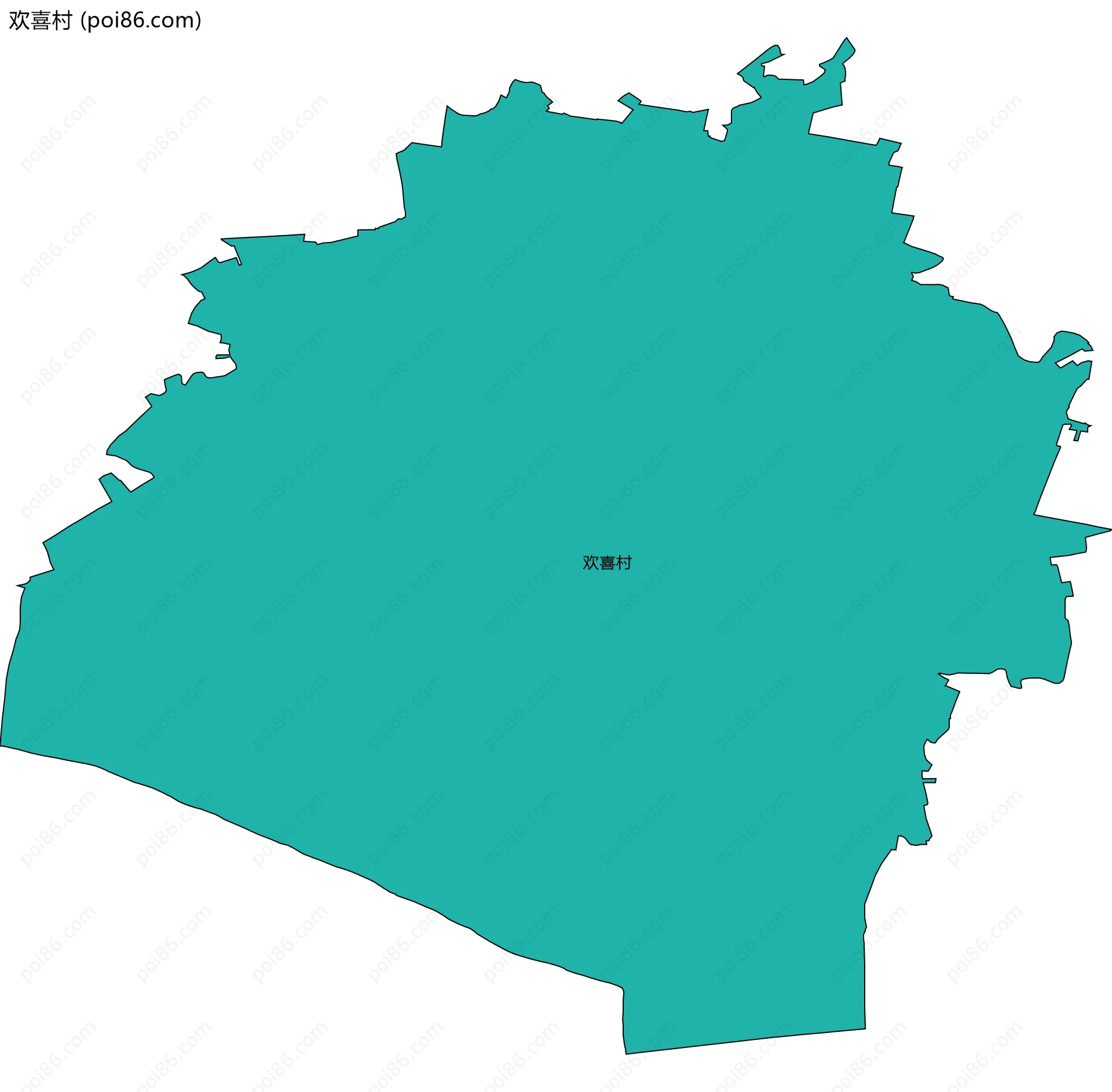 欢喜村边界地图