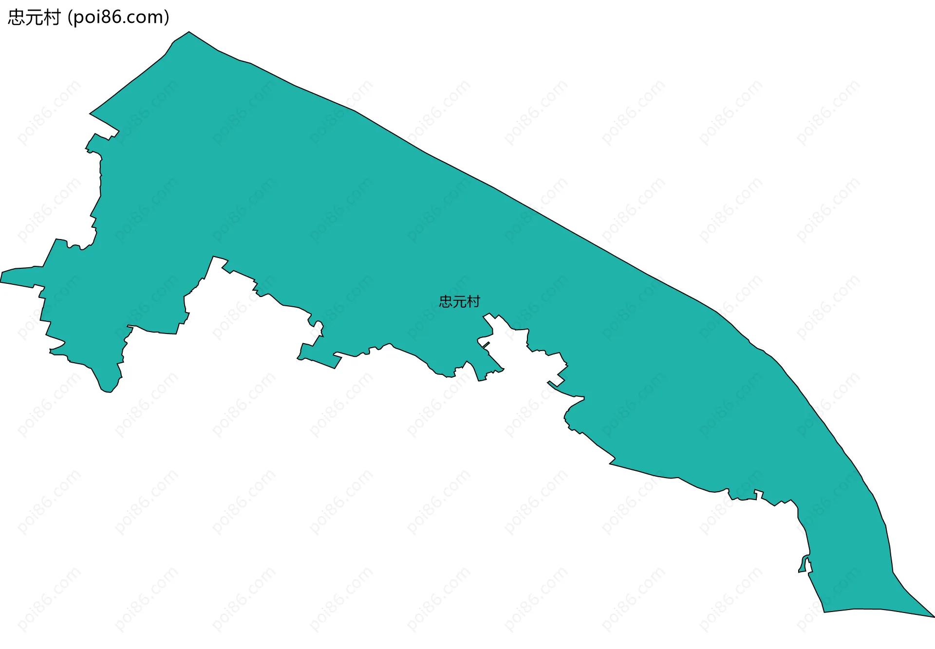 忠元村边界地图