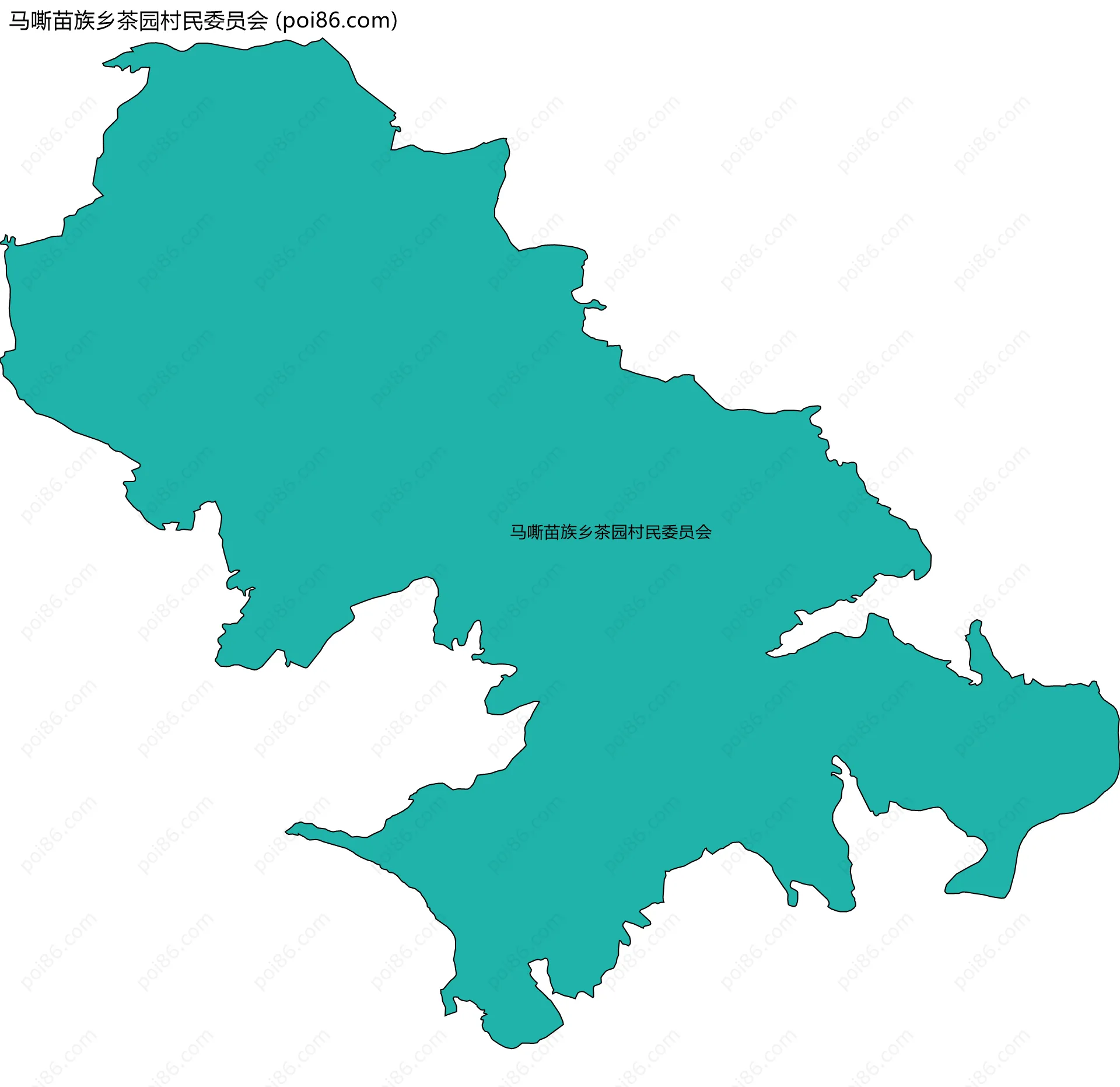 马嘶苗族乡茶园村民委员会边界地图