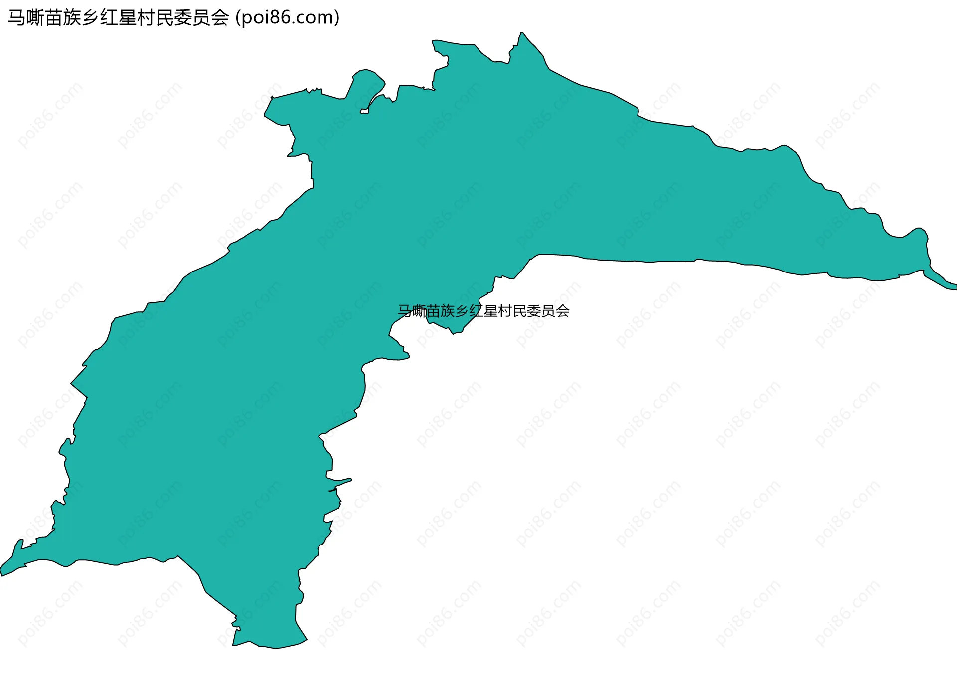 马嘶苗族乡红星村民委员会边界地图