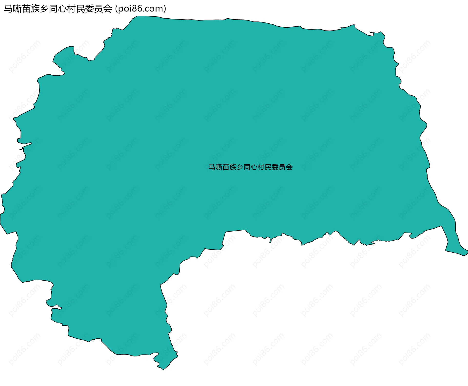 马嘶苗族乡同心村民委员会边界地图