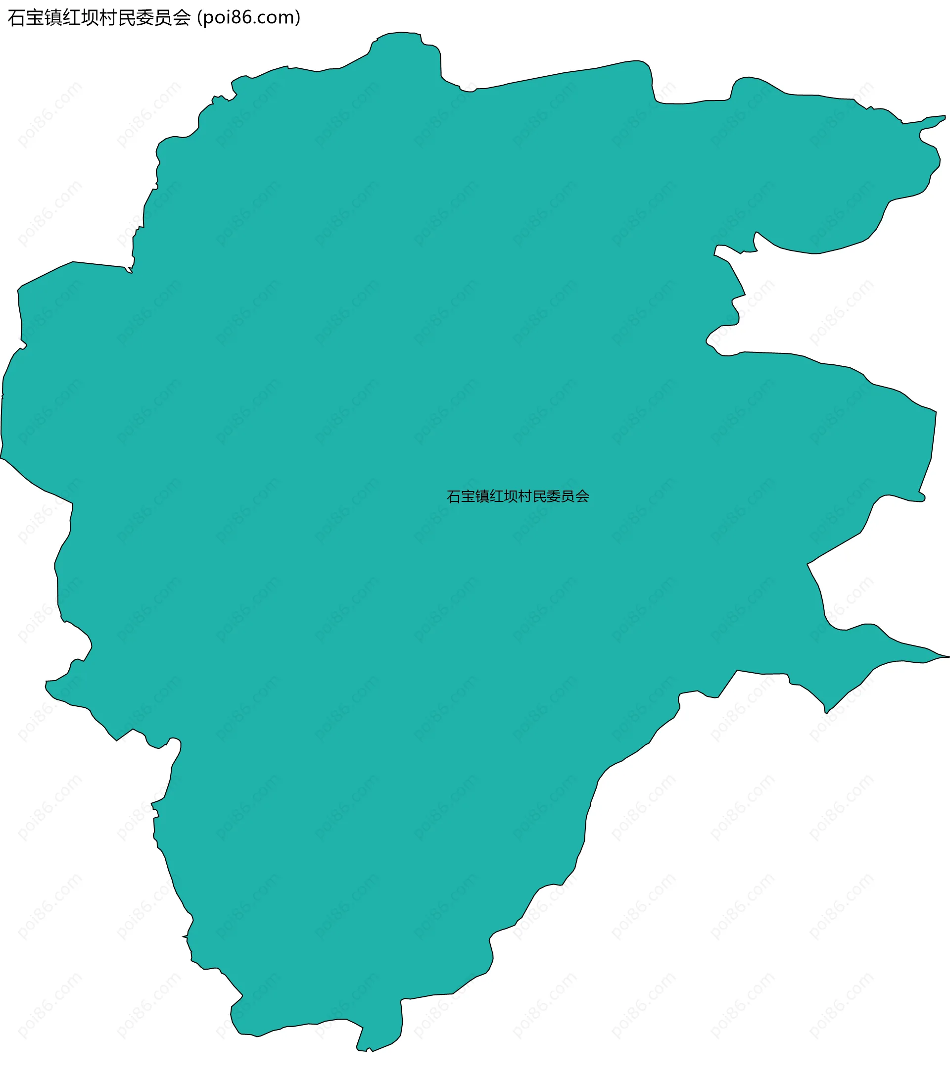 石宝镇红坝村民委员会边界地图