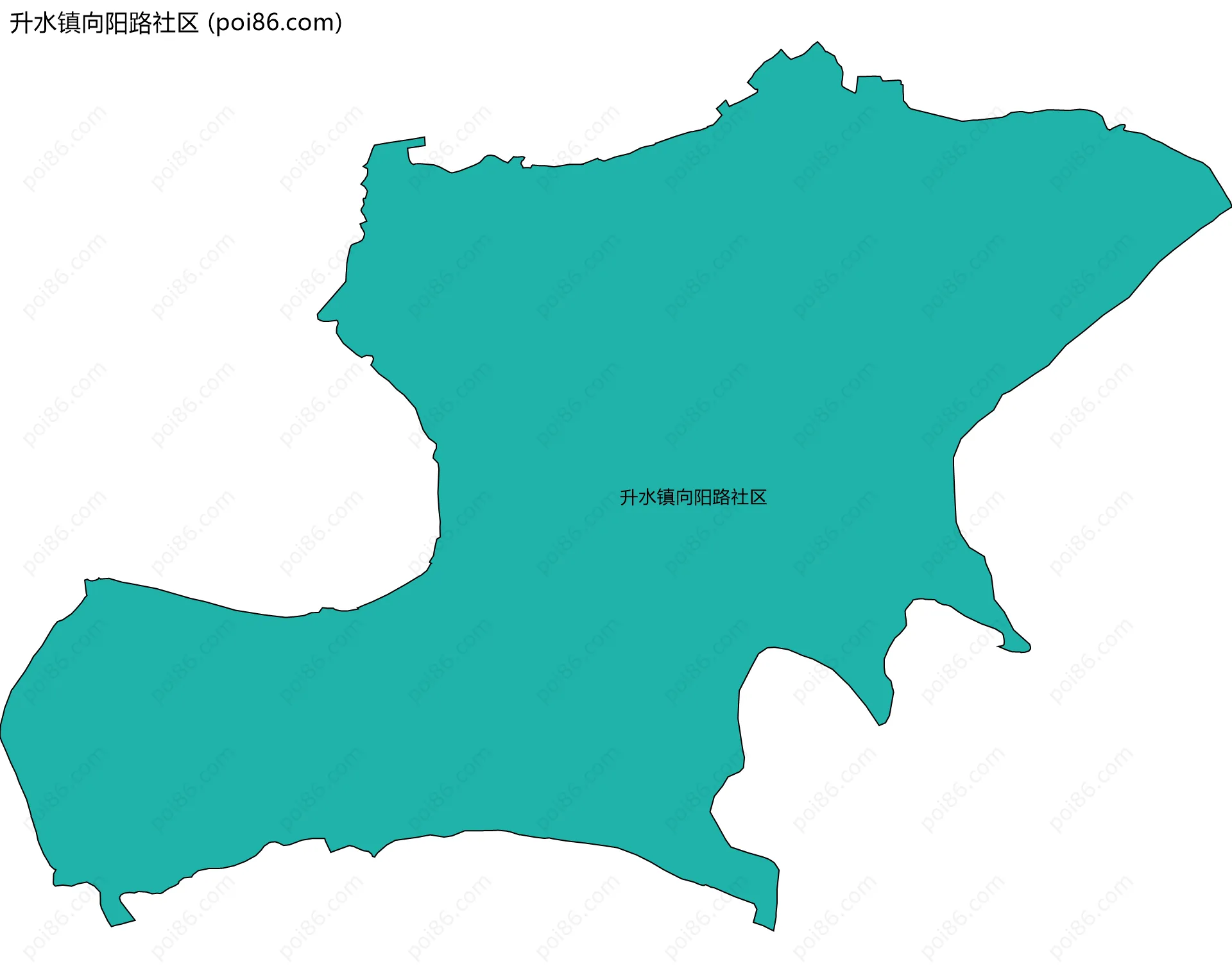 升水镇向阳路社区边界地图