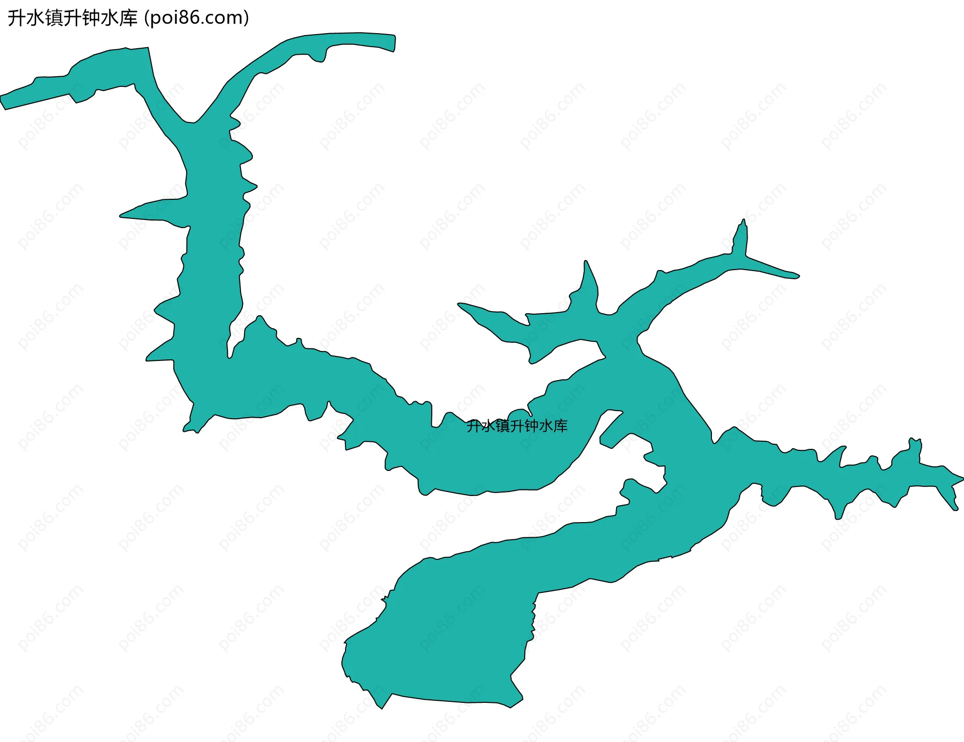 升水镇升钟水库边界地图