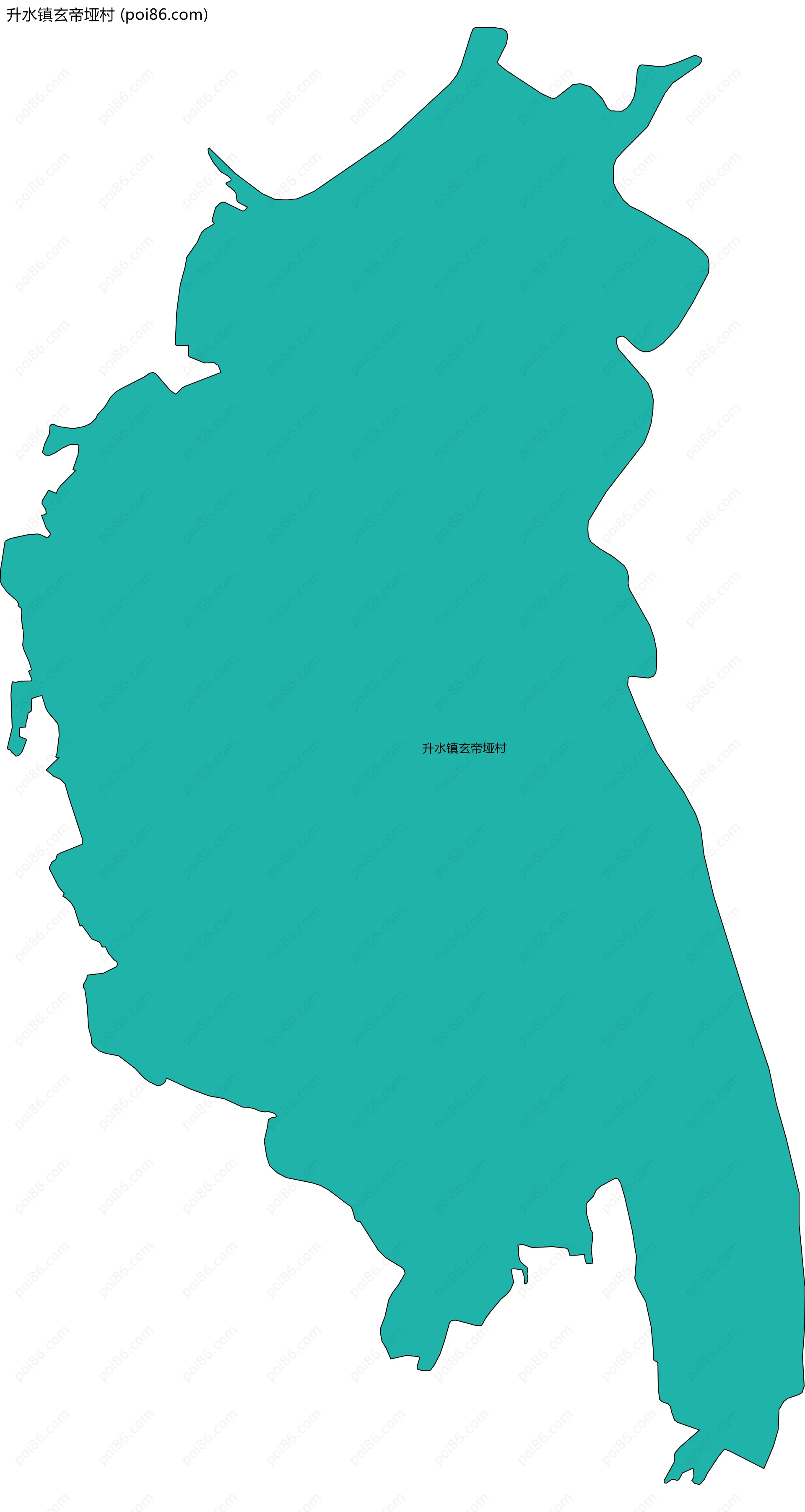 升水镇玄帝垭村边界地图