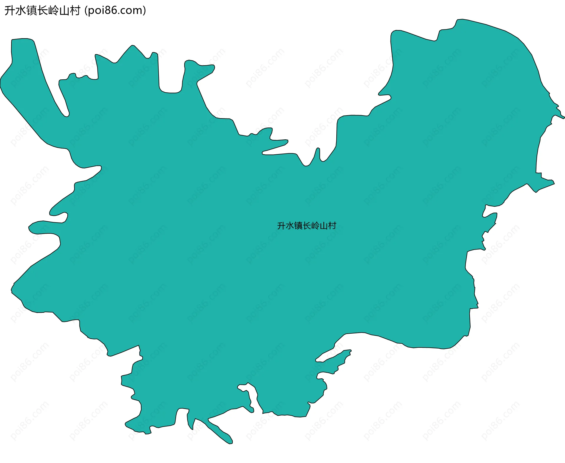 升水镇长岭山村边界地图