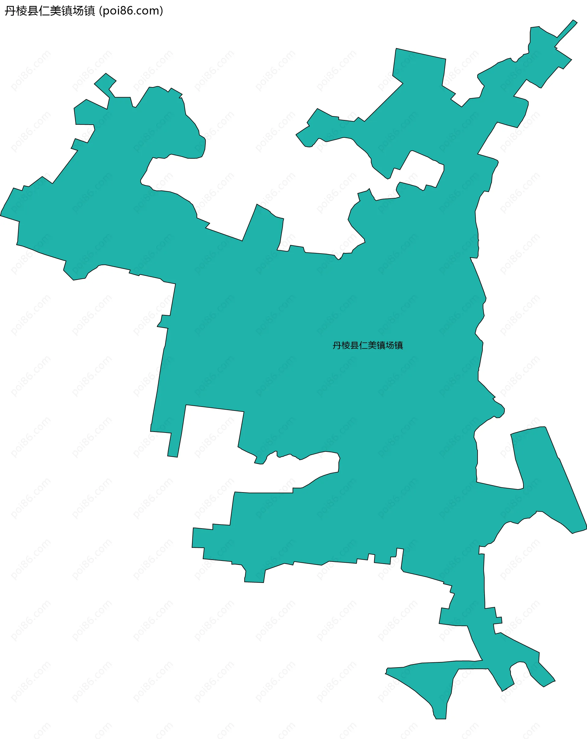 丹棱县仁美镇场镇边界地图