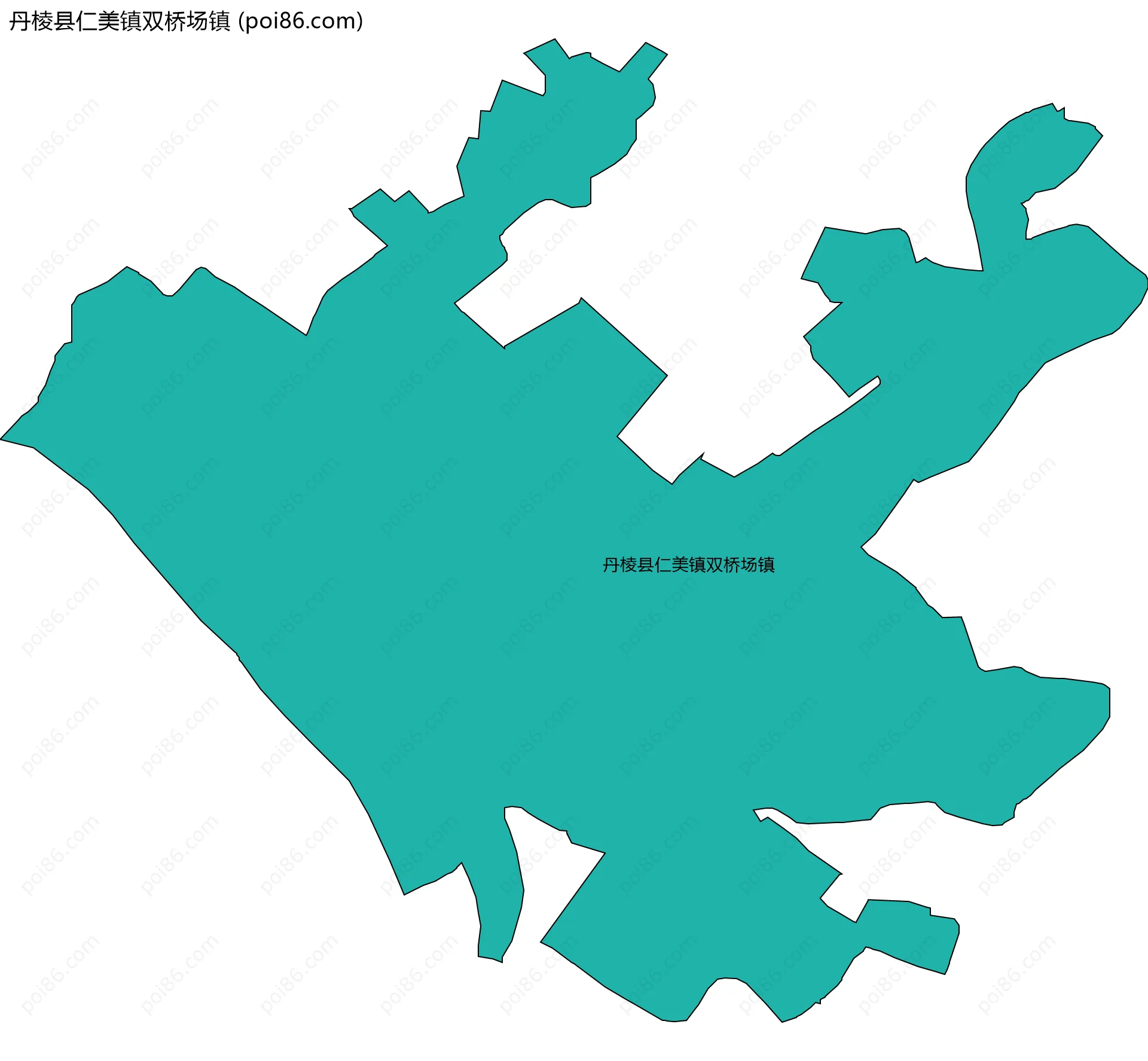 丹棱县仁美镇双桥场镇边界地图