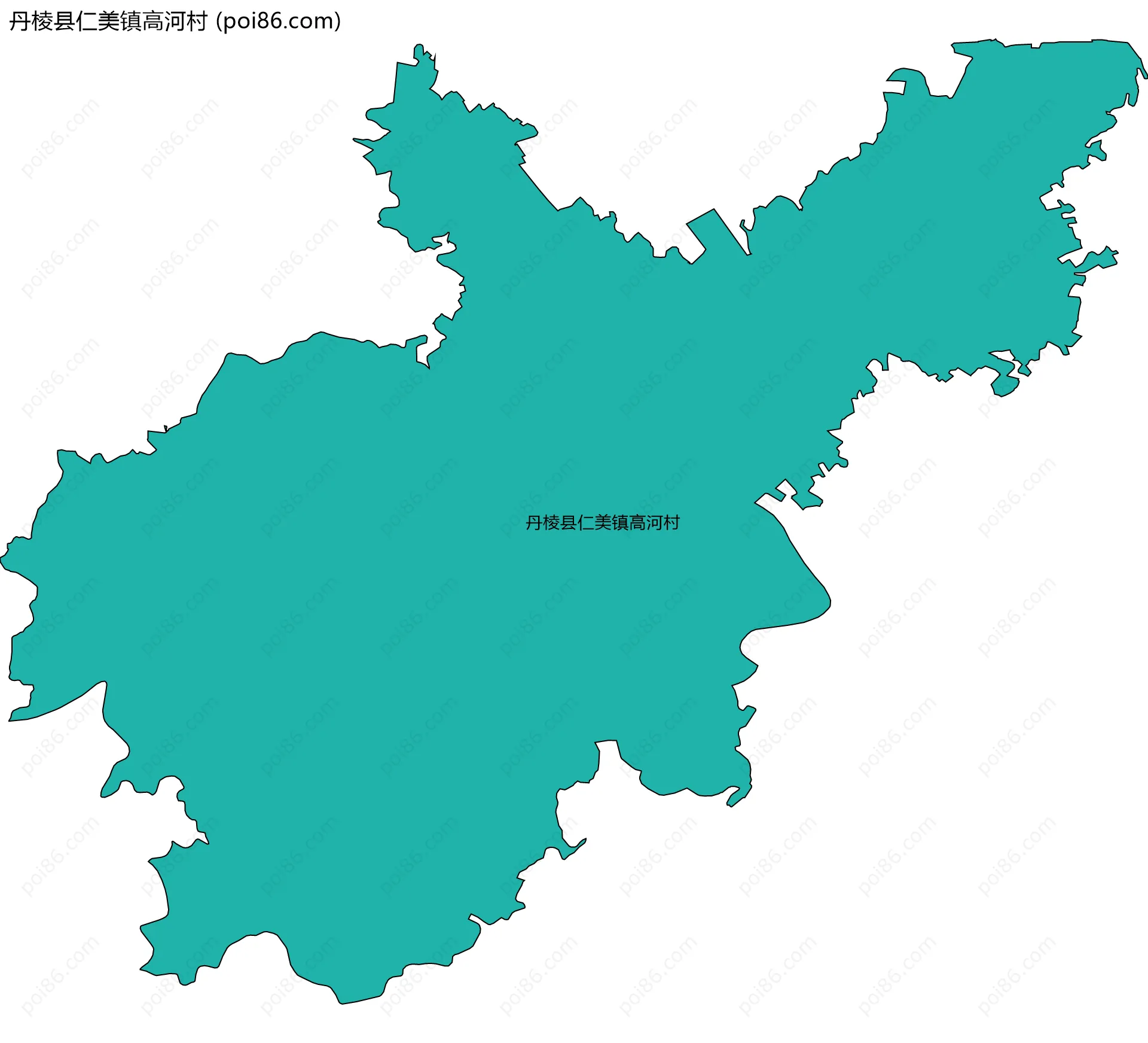 丹棱县仁美镇高河村边界地图