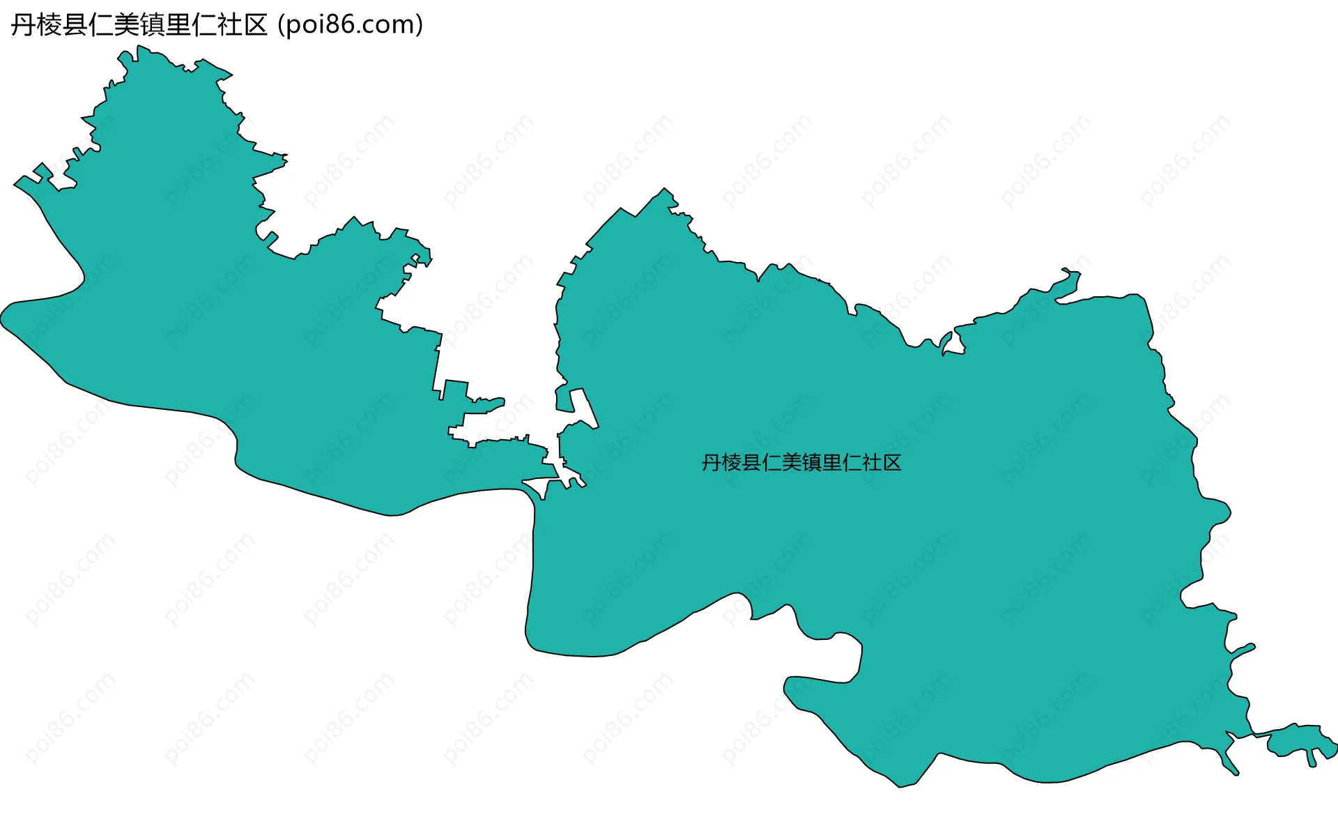 丹棱县仁美镇里仁社区边界地图