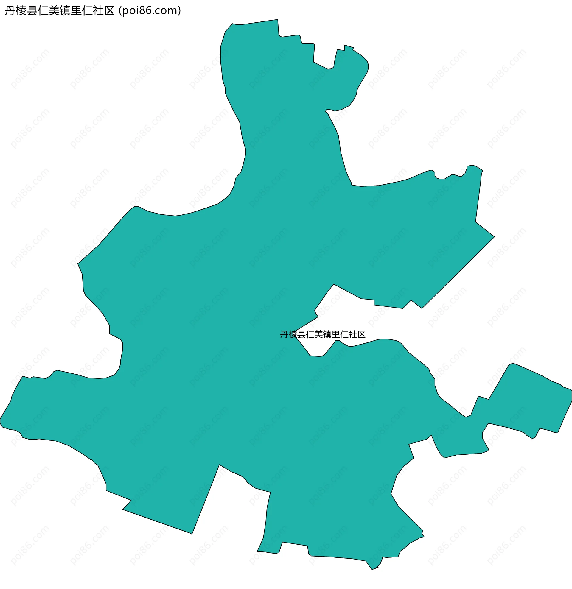 丹棱县仁美镇里仁社区边界地图
