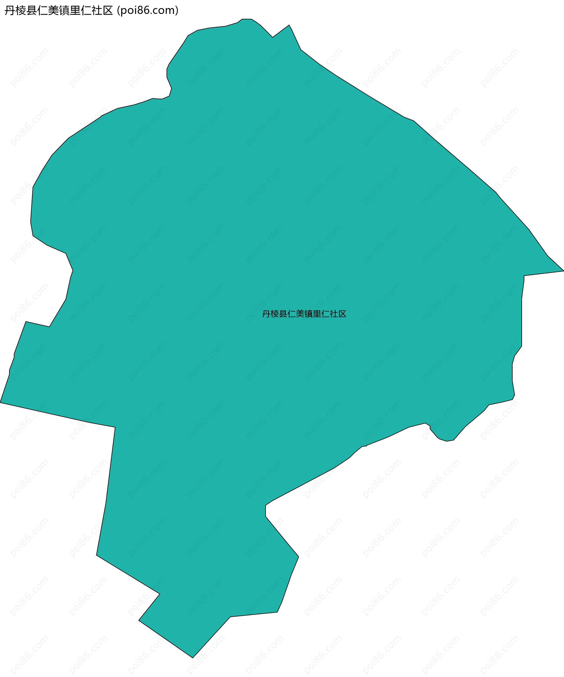 丹棱县仁美镇里仁社区边界地图