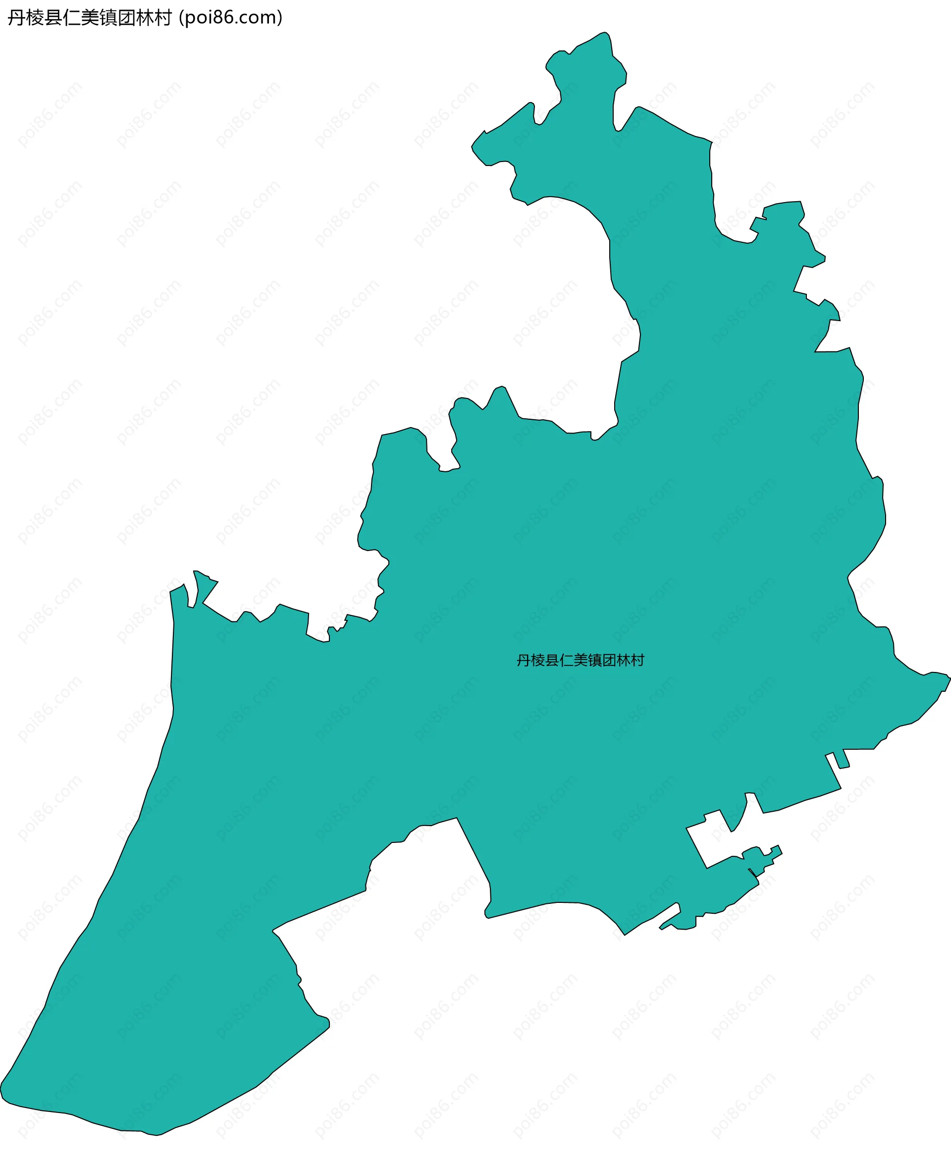 丹棱县仁美镇团林村边界地图