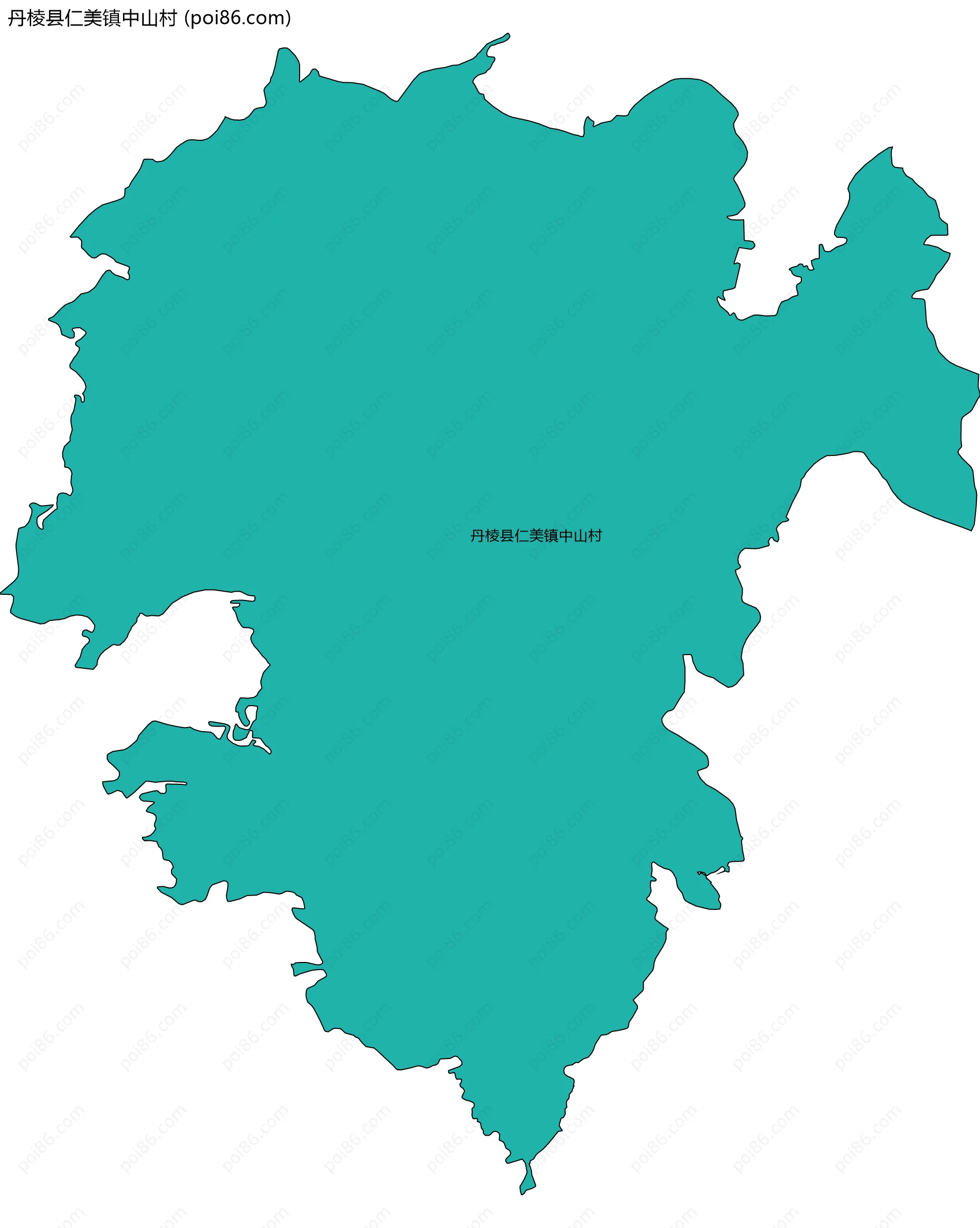 丹棱县仁美镇中山村边界地图