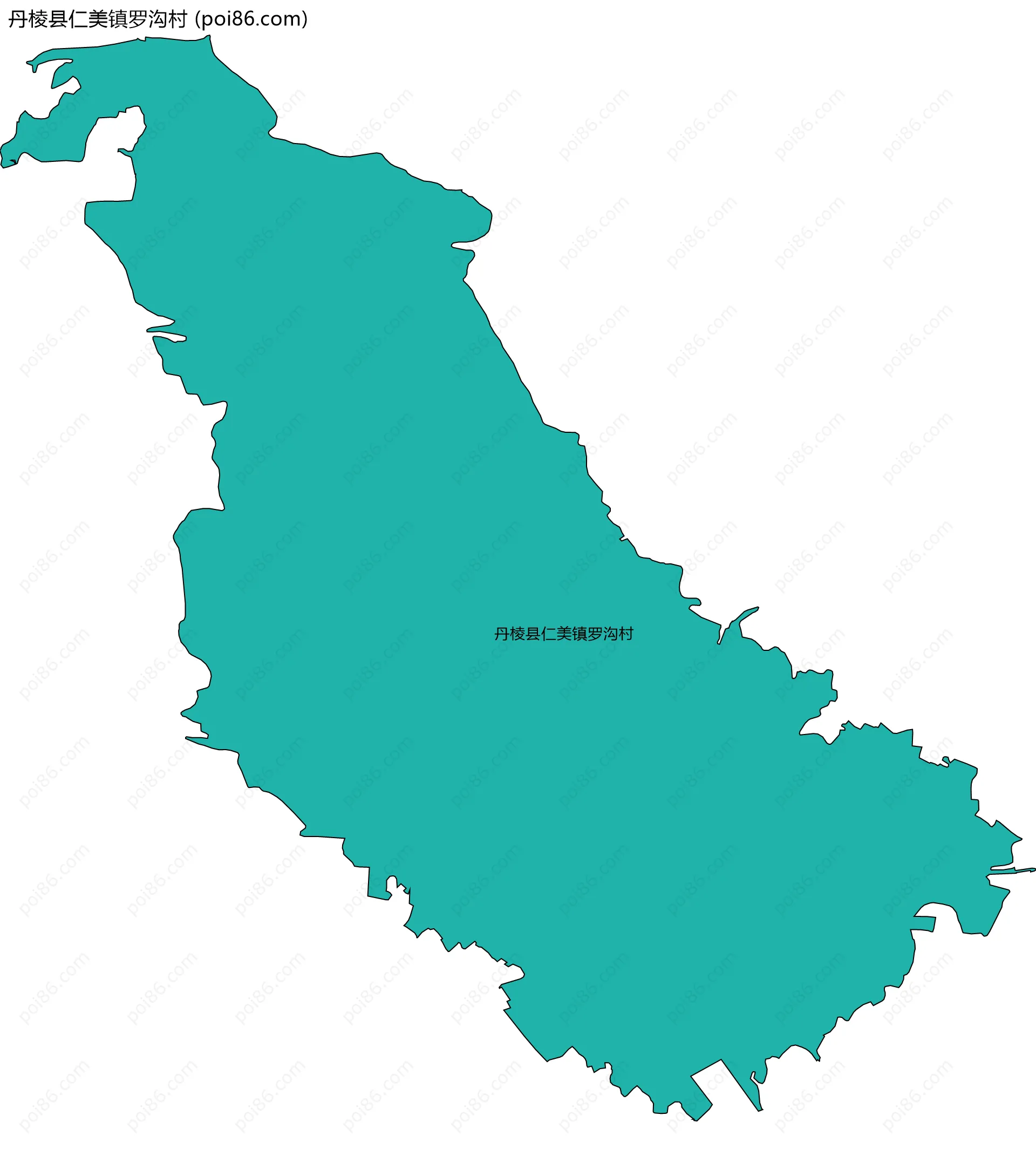 丹棱县仁美镇罗沟村边界地图