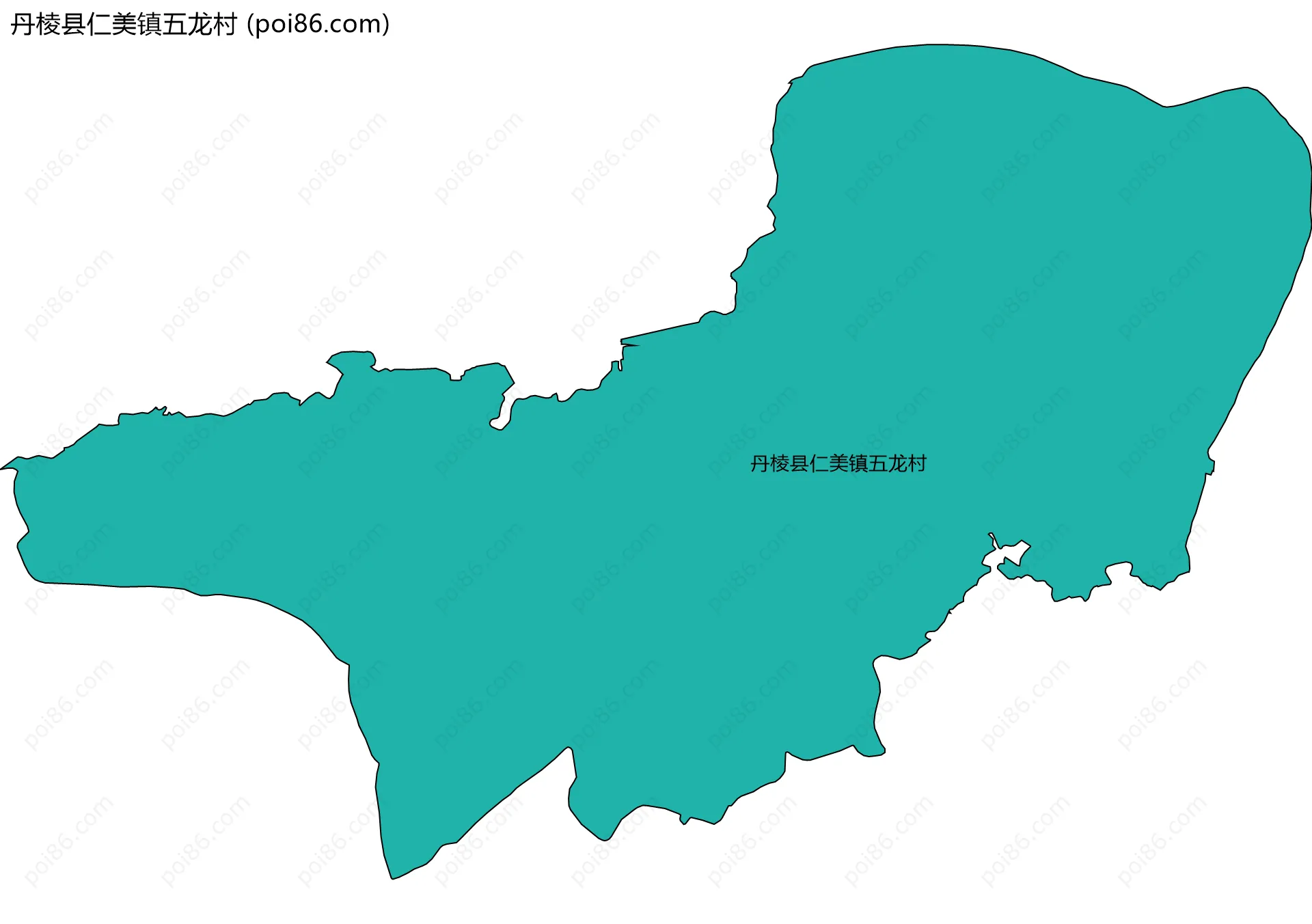 丹棱县仁美镇五龙村边界地图