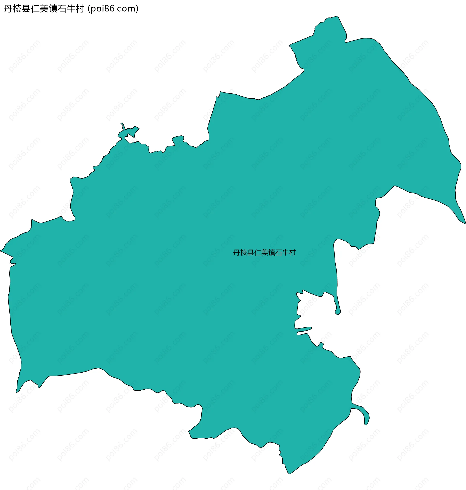 丹棱县仁美镇石牛村边界地图