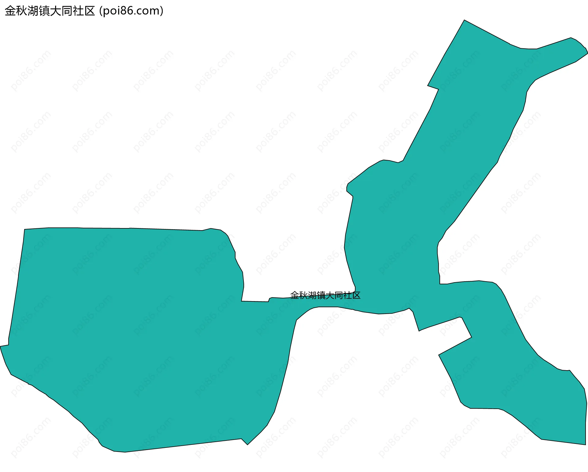 金秋湖镇大同社区边界地图