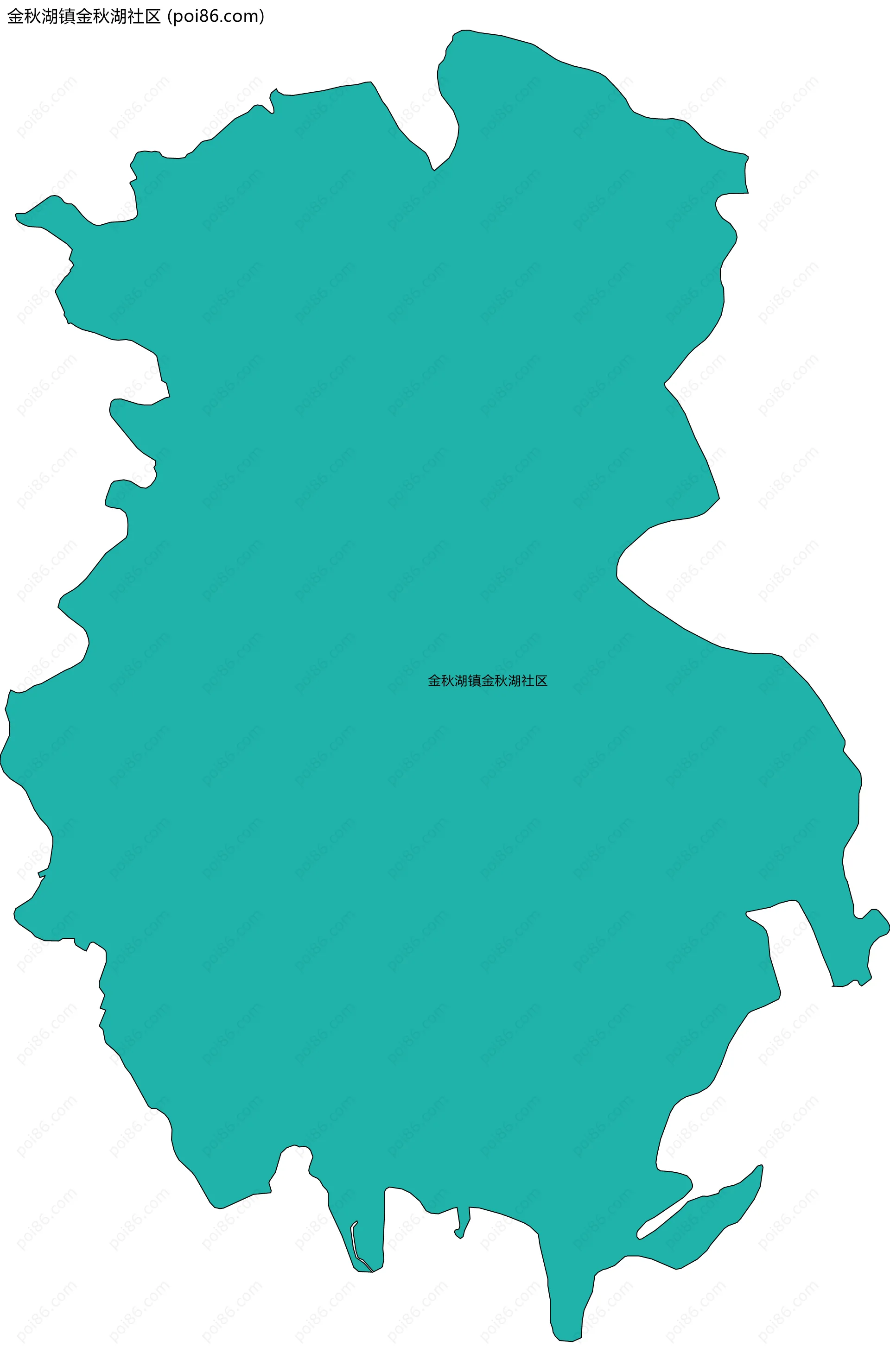 金秋湖镇金秋湖社区边界地图