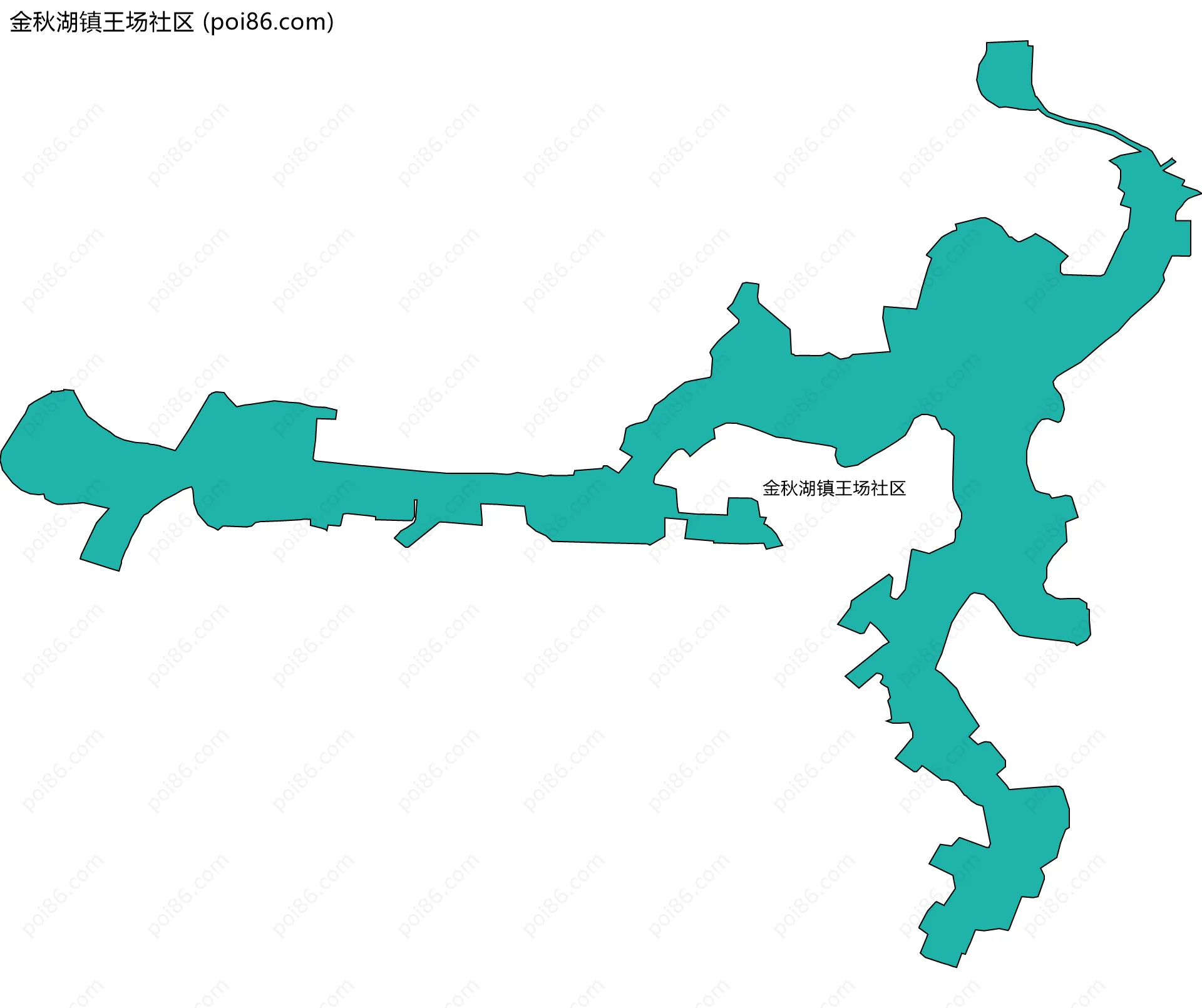 金秋湖镇王场社区边界地图