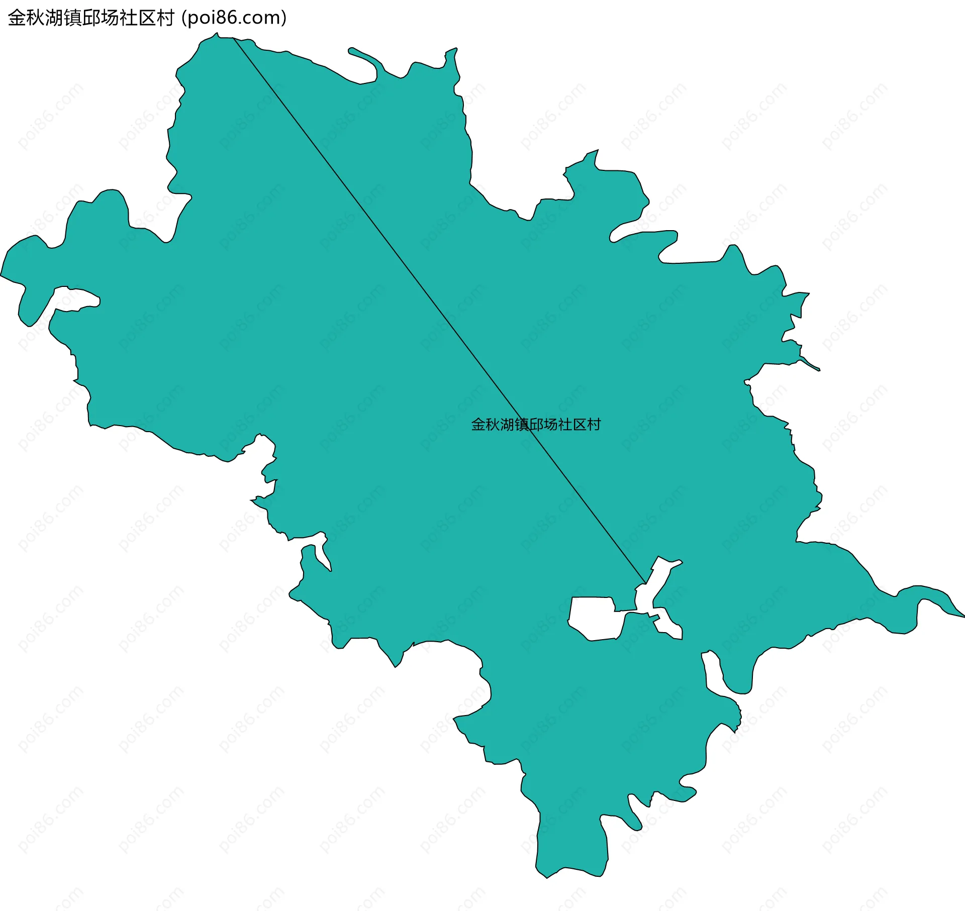 金秋湖镇邱场社区村边界地图