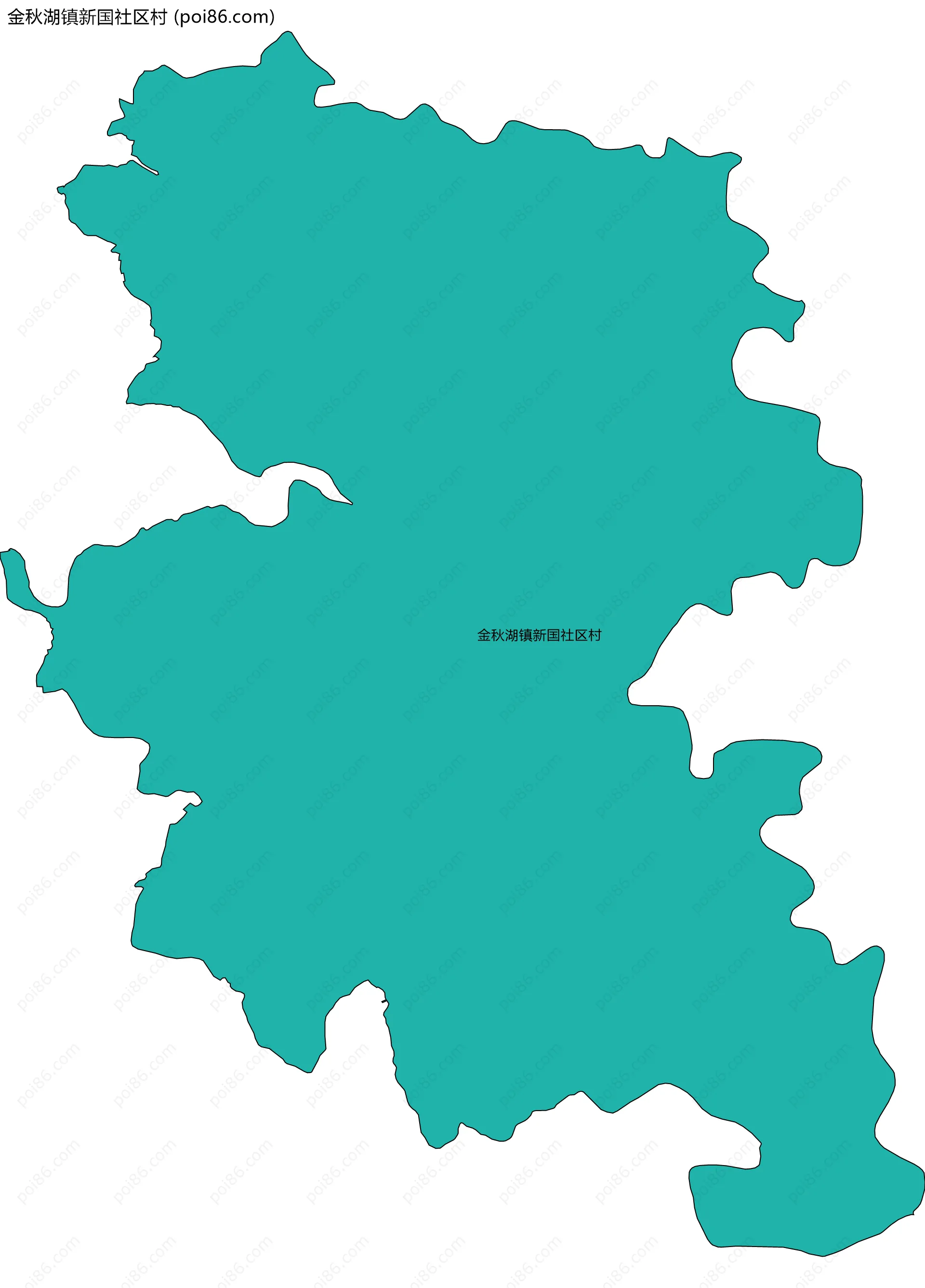 金秋湖镇新国社区村边界地图
