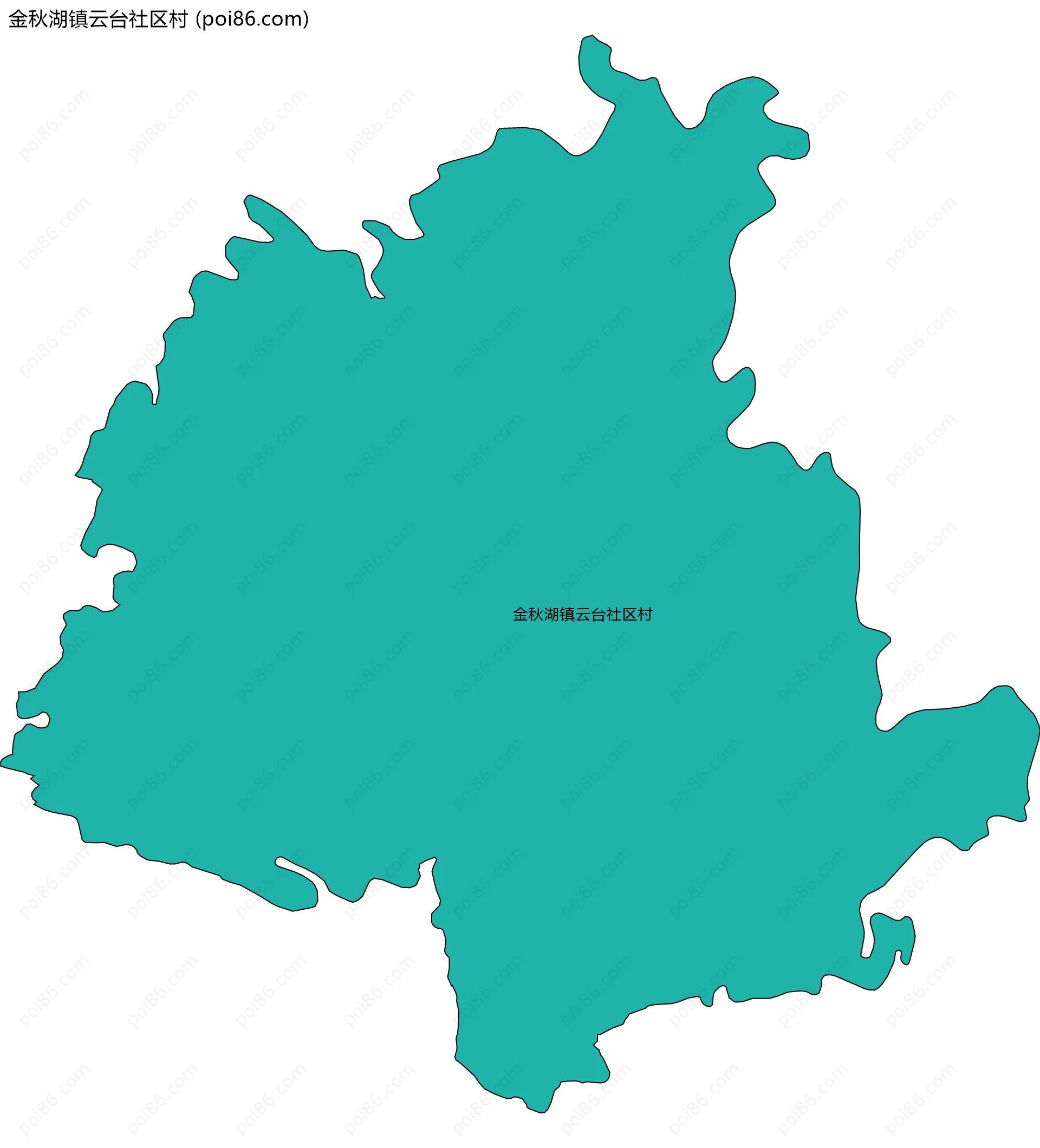 金秋湖镇云台社区村边界地图