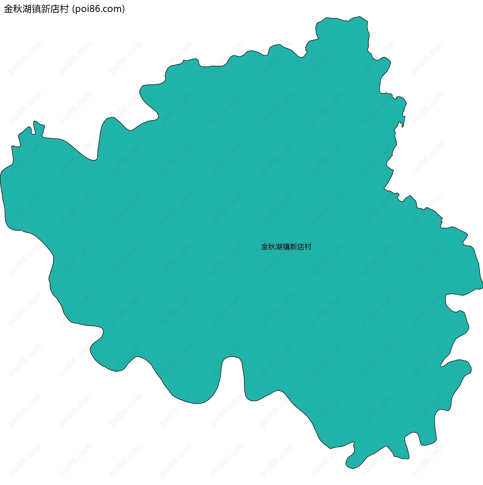 金秋湖镇新店村边界地图