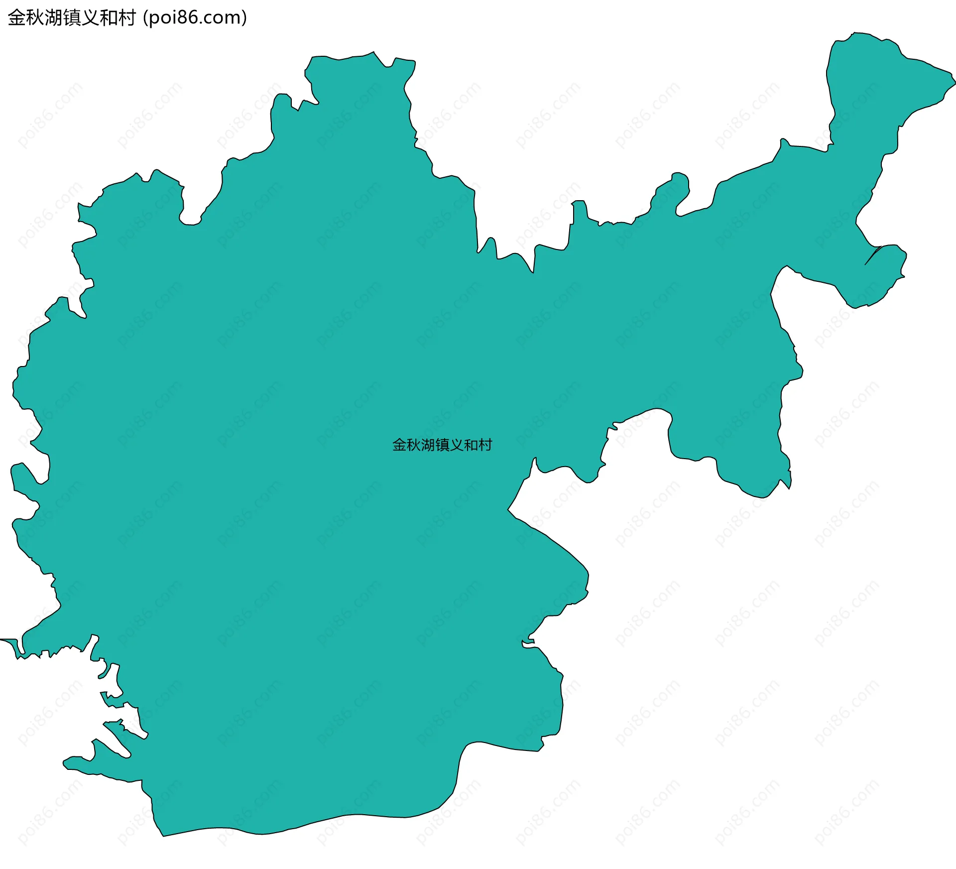 金秋湖镇义和村边界地图