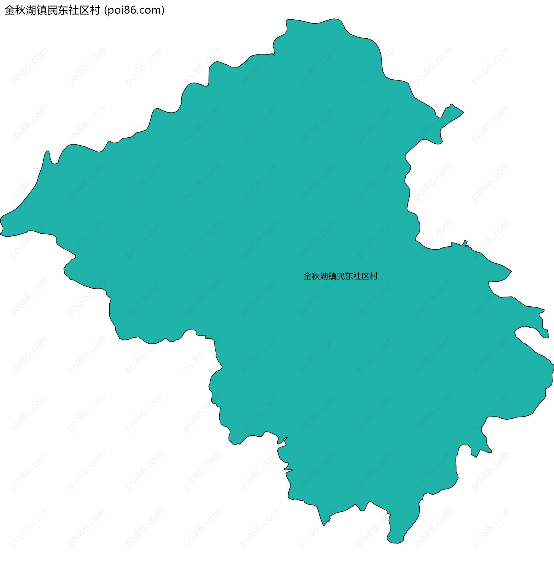 金秋湖镇民东社区村边界地图