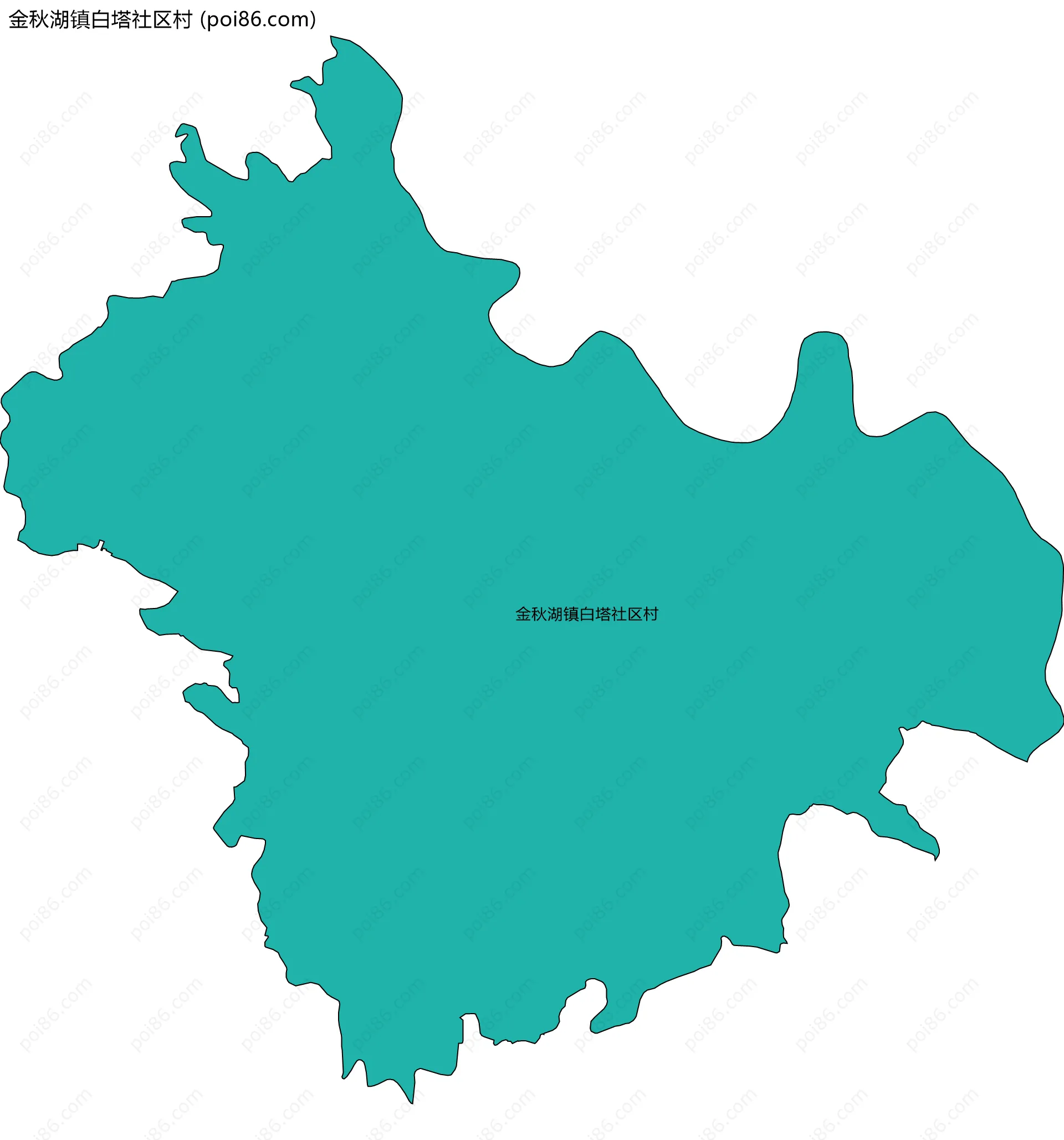 金秋湖镇白塔社区村边界地图
