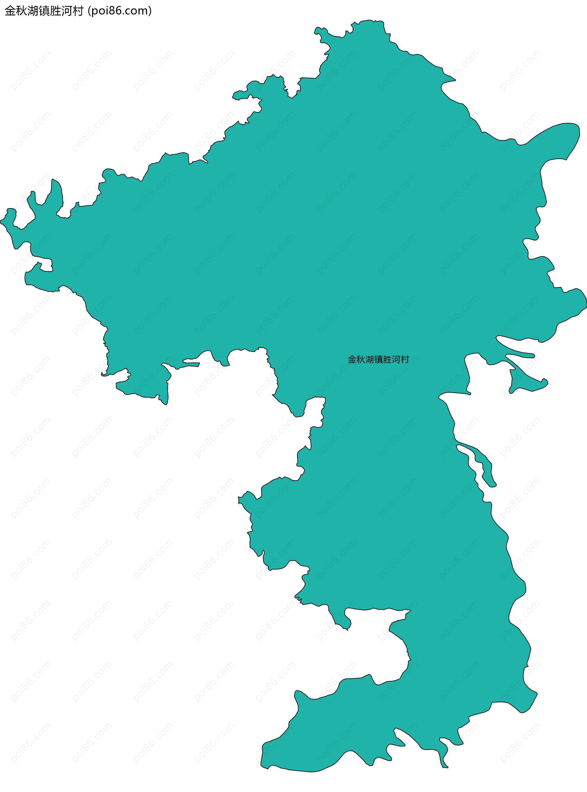 金秋湖镇胜河村边界地图
