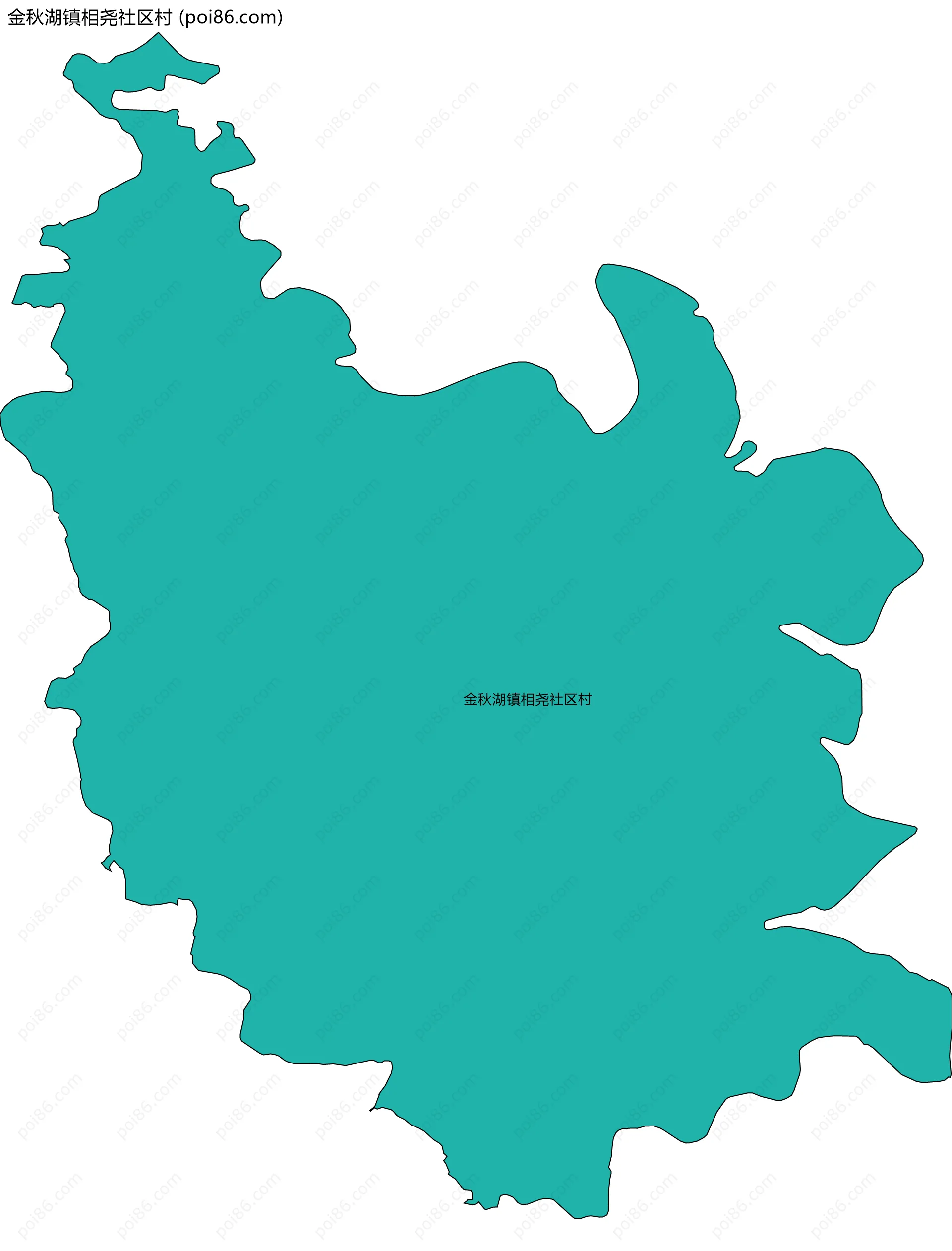 金秋湖镇相尧社区村边界地图